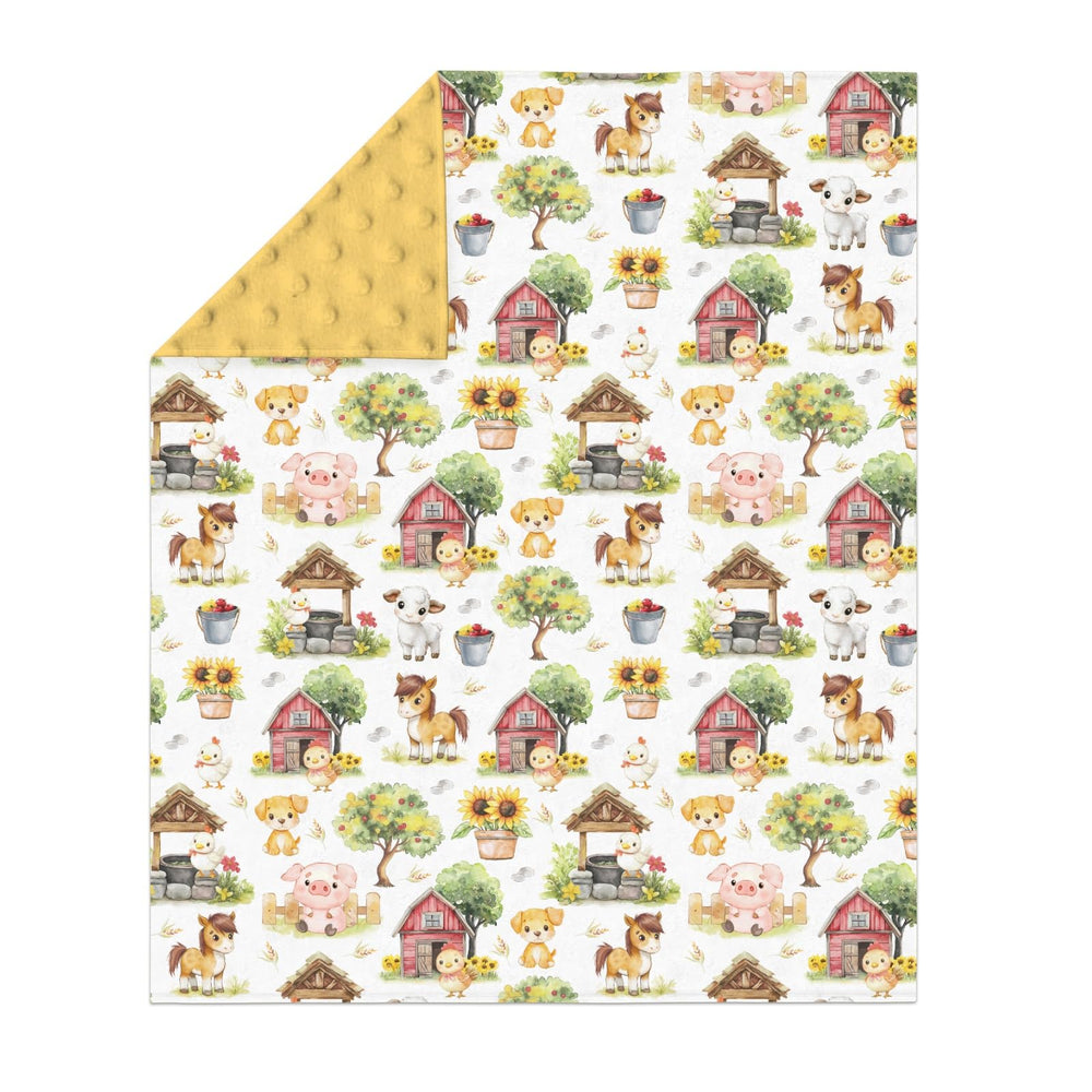 ZoUbqchY Sweet Farm Life blanket back with dotted texture adds gentle warmth.