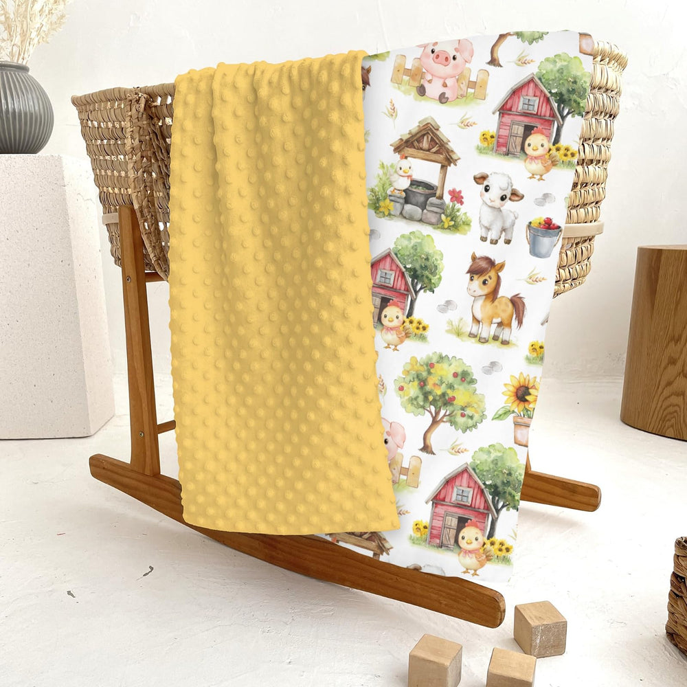 ZoUbqchY Sweet Farm blanket gift-ready for baby showers.