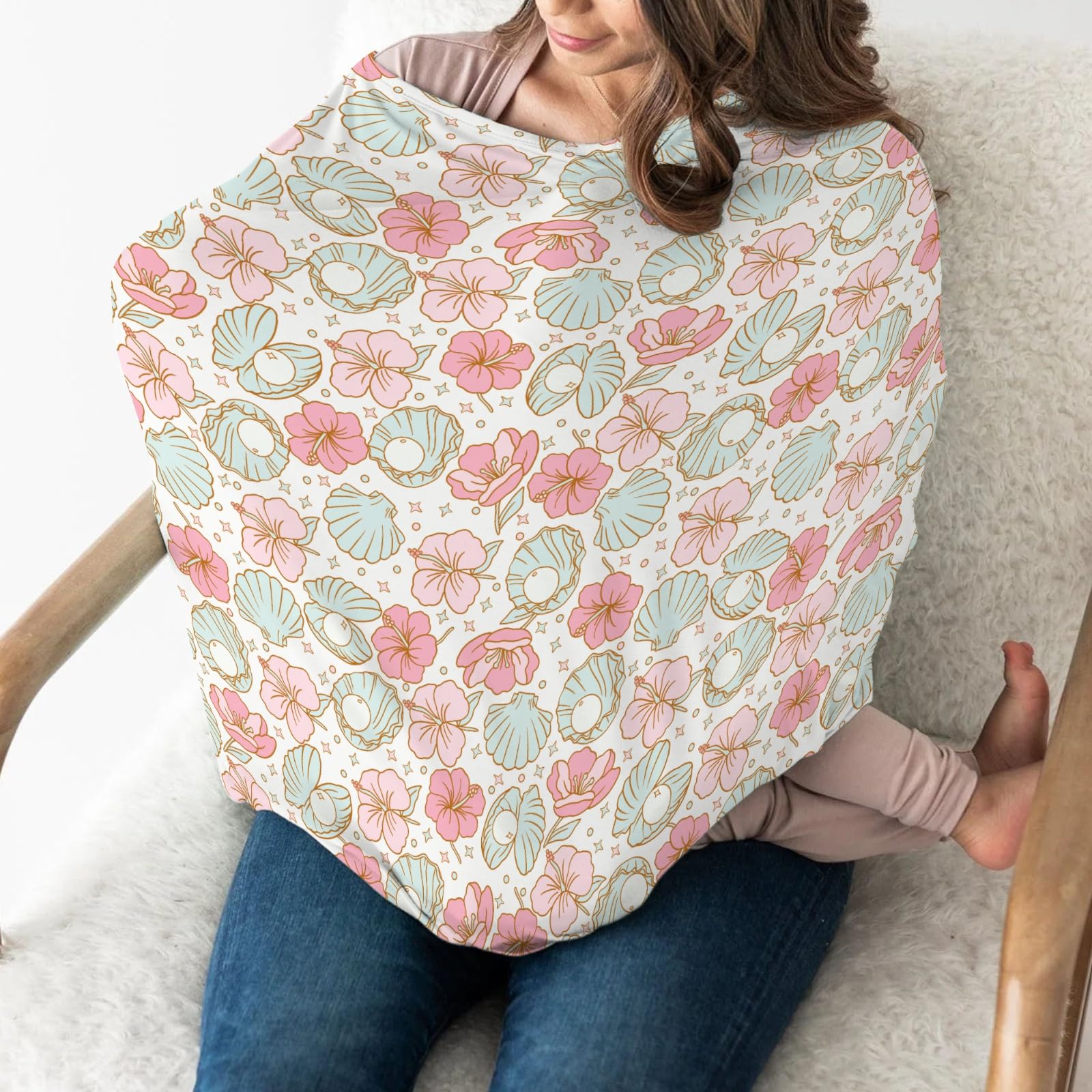 ZoUbqchY Tropical flowers stretchy cover offers full coverage and versatility.