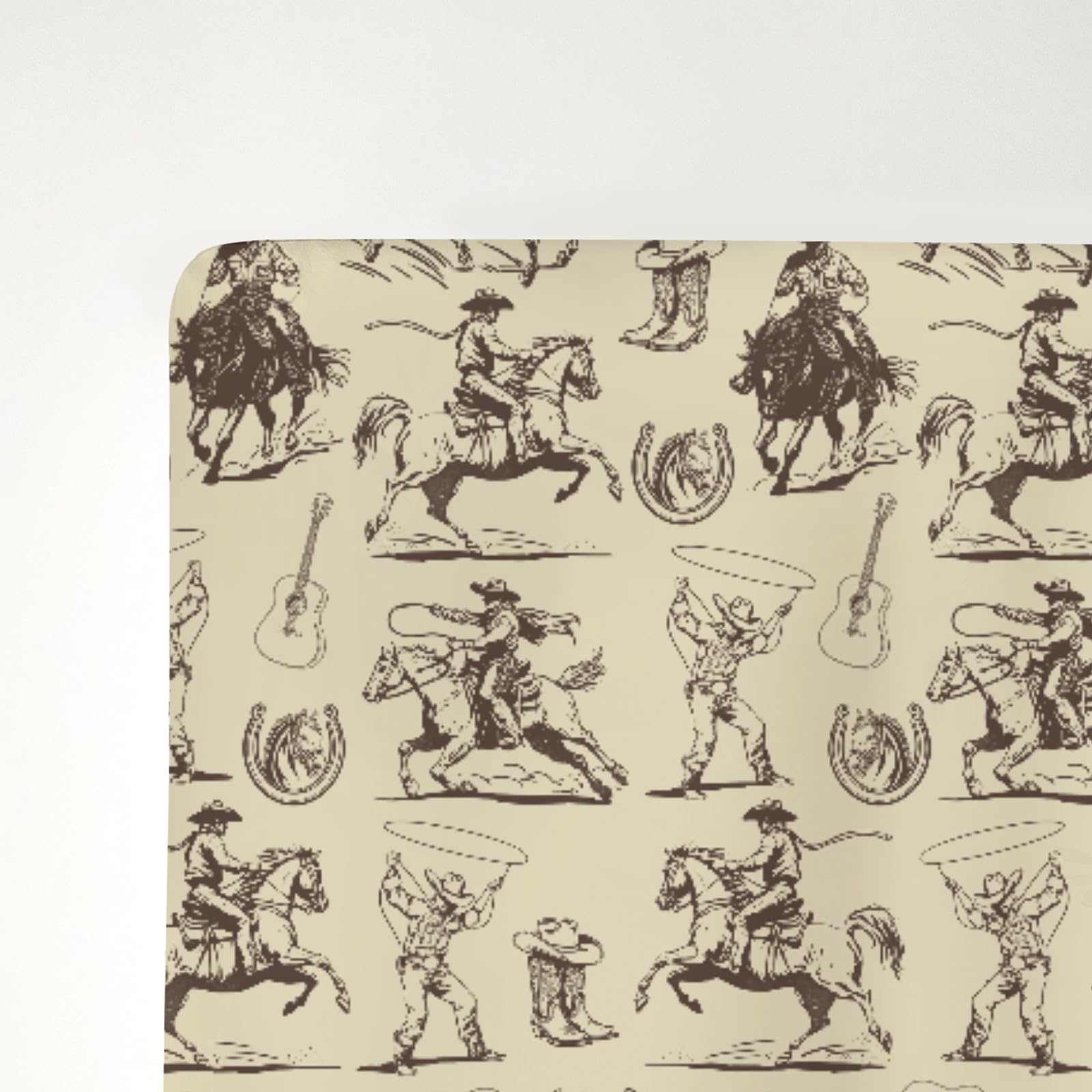 ZoUbqchY vintage cowboy crib sheet machine washable, easy care