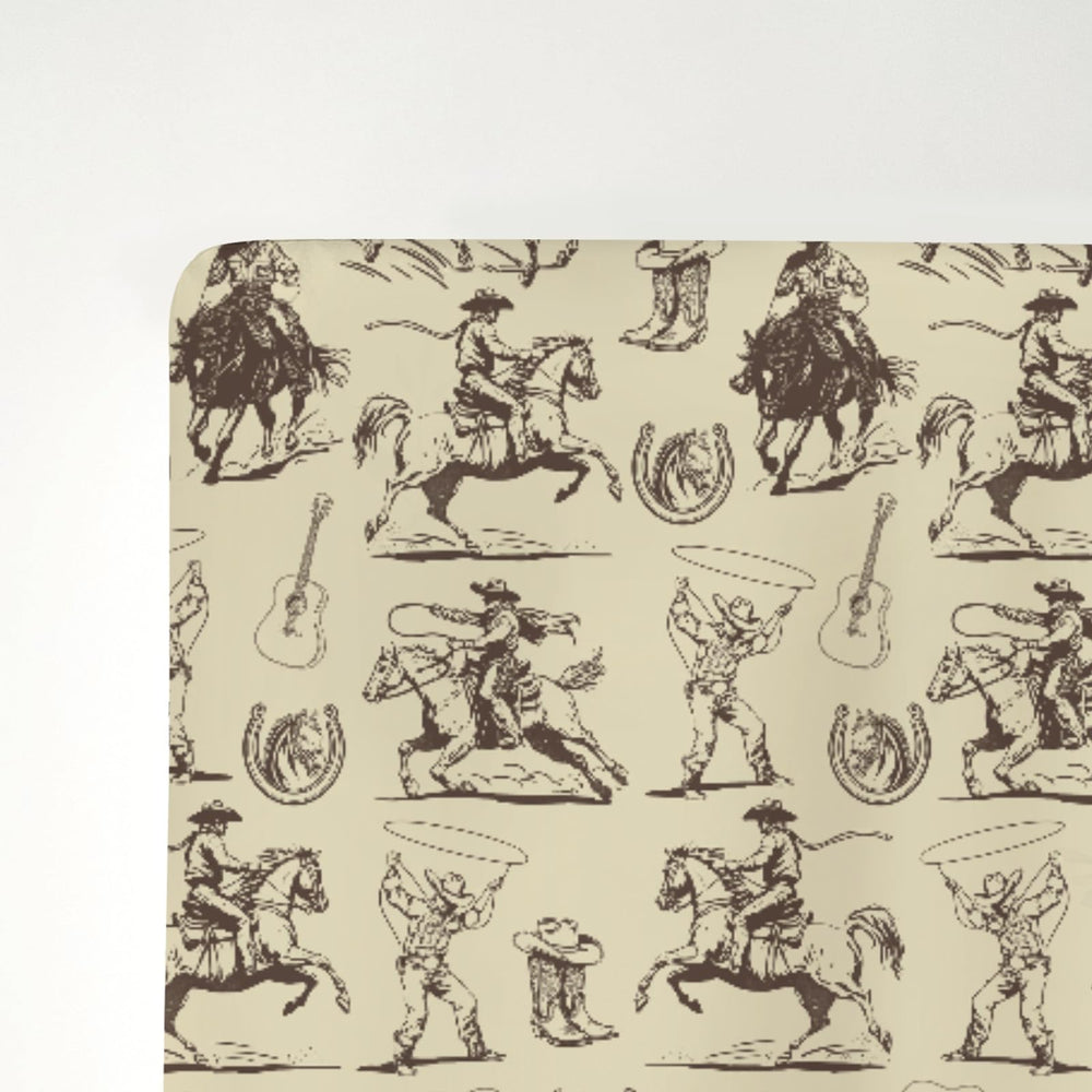 ZoUbqchY vintage cowboy crib sheet machine washable, easy care