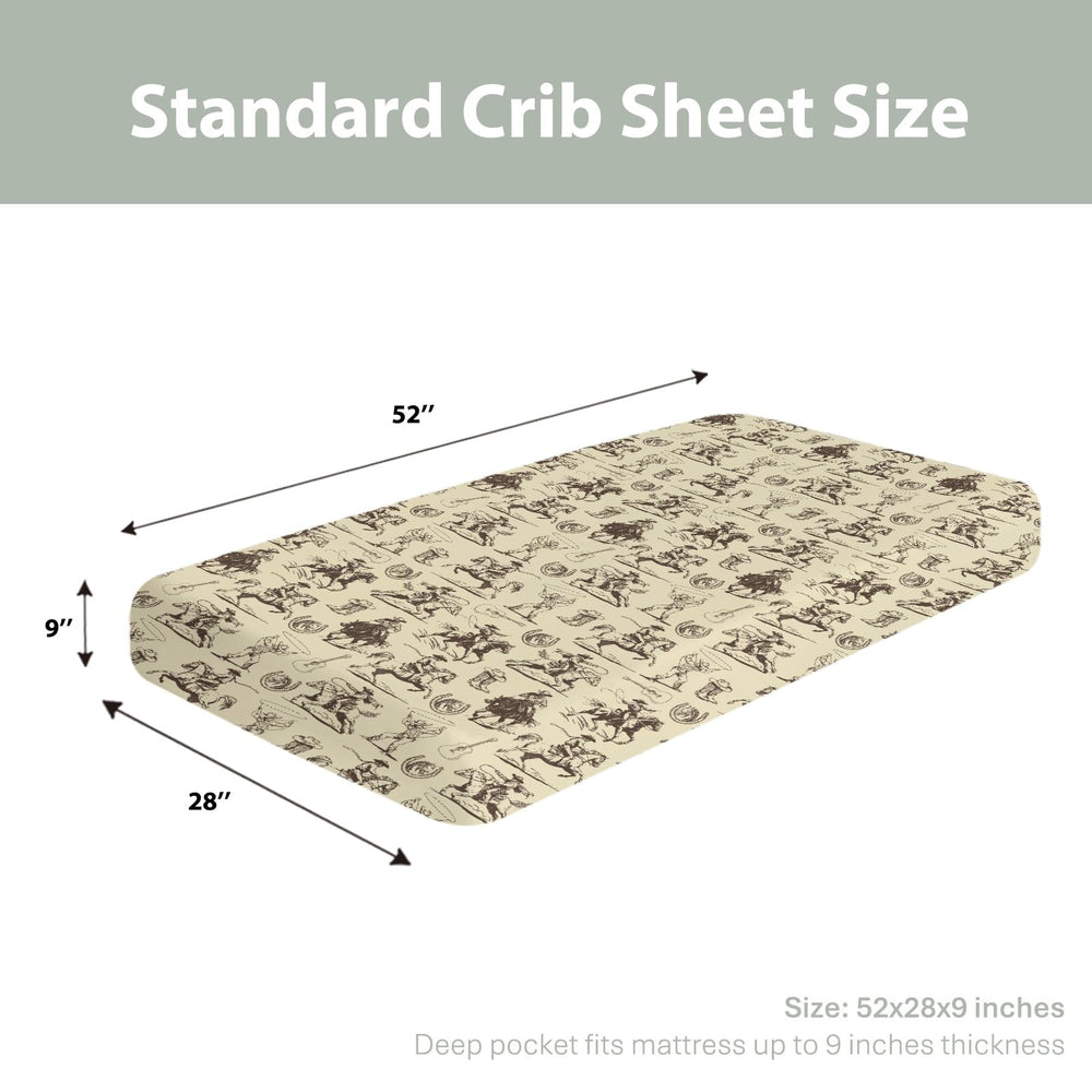 ZoUbqchY vintage cowboy crib sheet soft texture, gentle on baby skin