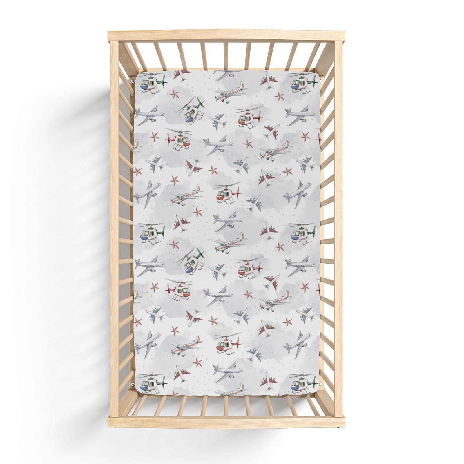 ZoUbqchY Vintage Planes crib sheet unisex design suits any baby