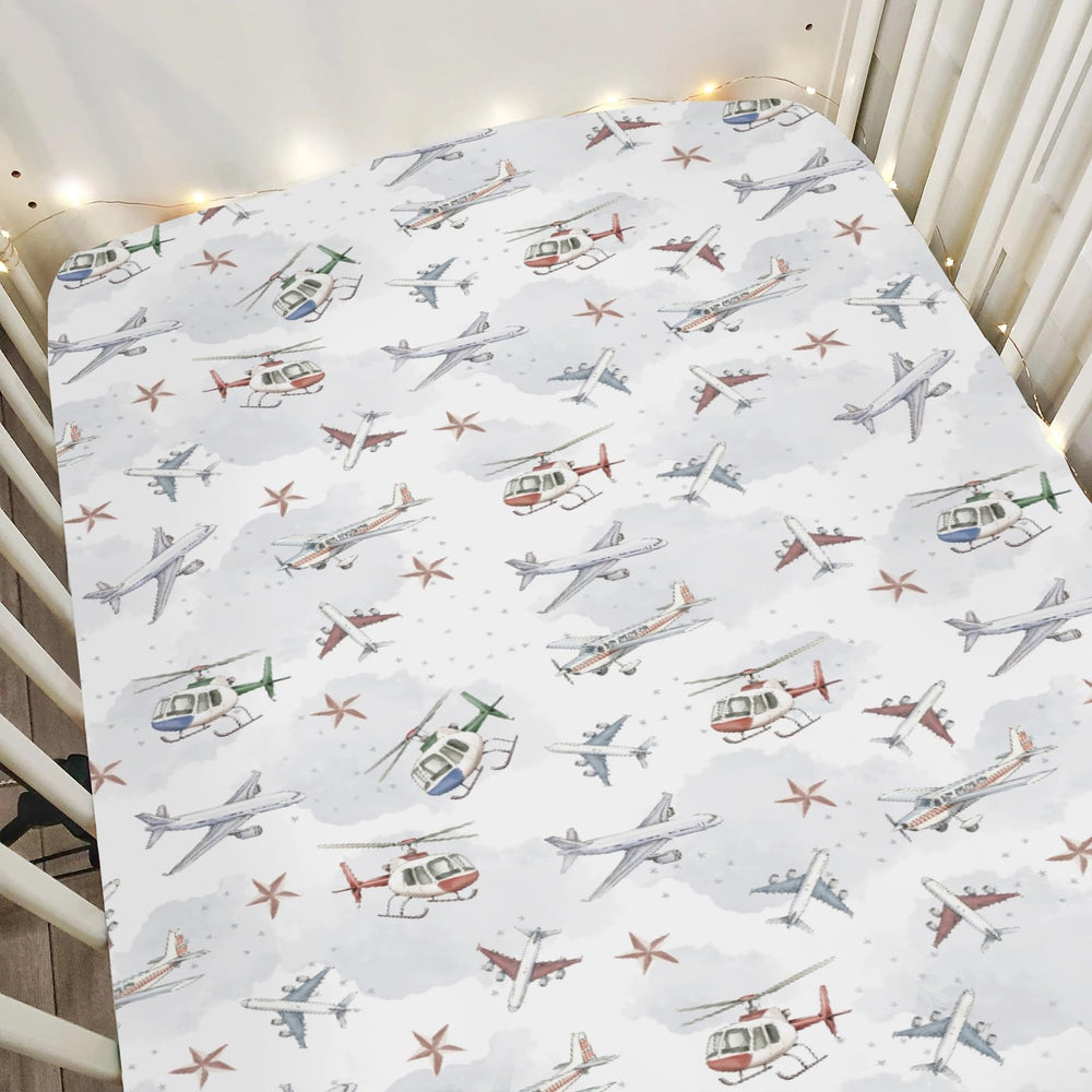 ZoUbqchY Vintage Planes crib sheet planes design offers soft, breathable baby comfort