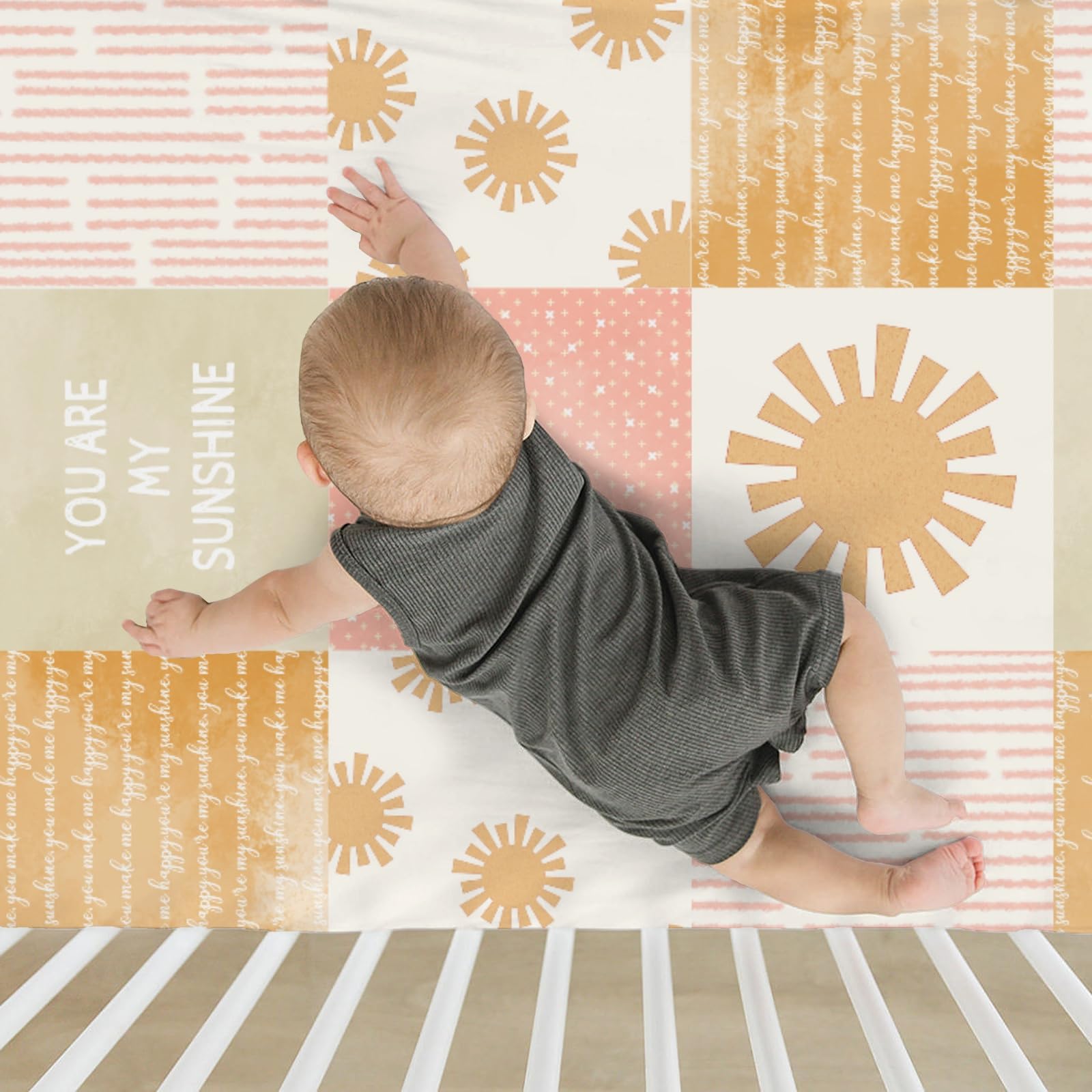 ZoUbqchY Vintage Sun gift-ready sheets brighten a nursery.
