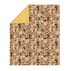 ZoUbqchY vintage western baby blanket with cactus print for sensory-friendly cuddles.