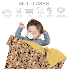 ZoUbqchY vintage western baby blanket is a versatile companion for crib, stroller, or travel.