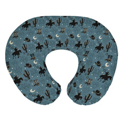 ZoUbqchy vintage western cowboy nursing pillow cover closeup showing soft, breathable fabric.