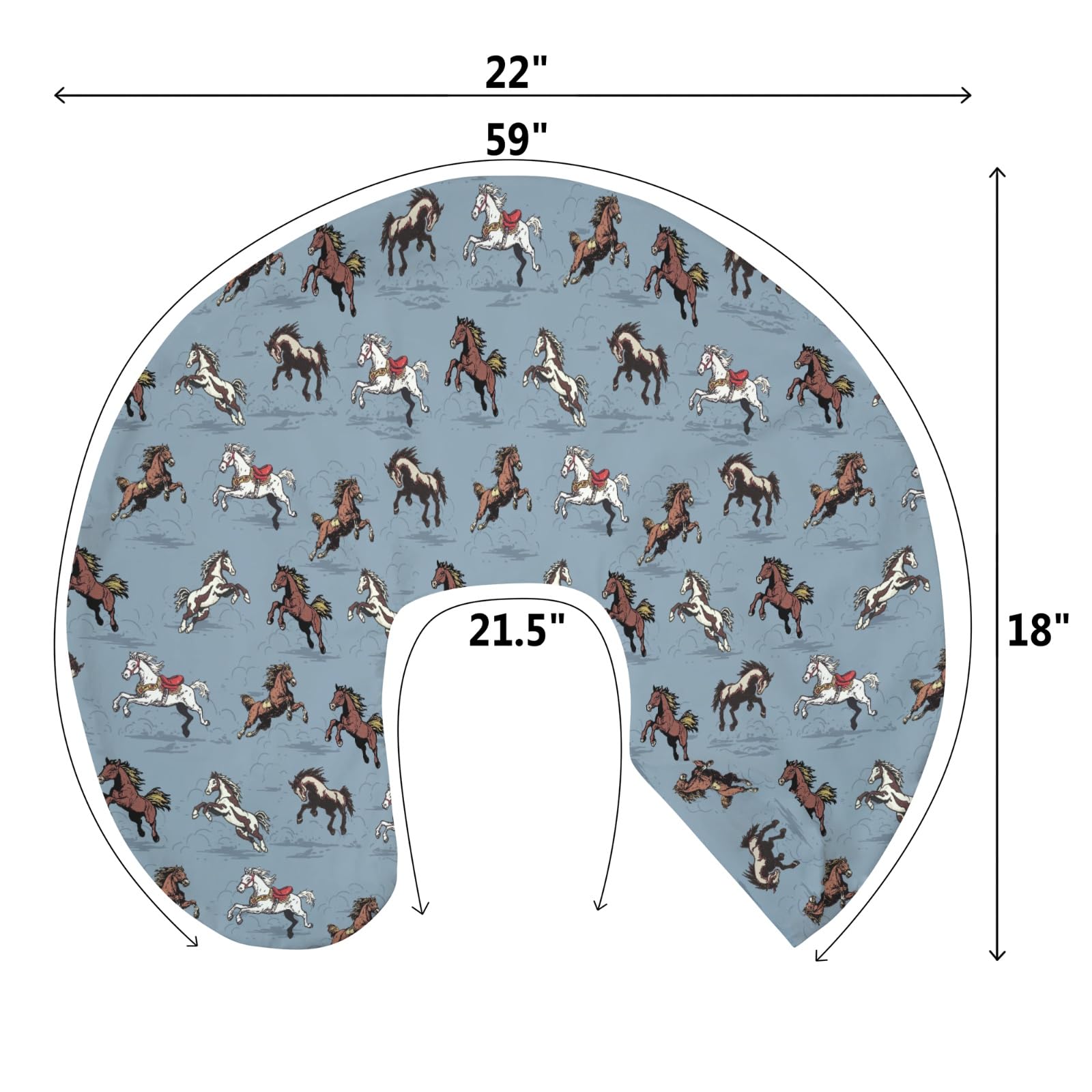 ZoUbqchY blue packaging view of the vintage wild horses nursing cover.