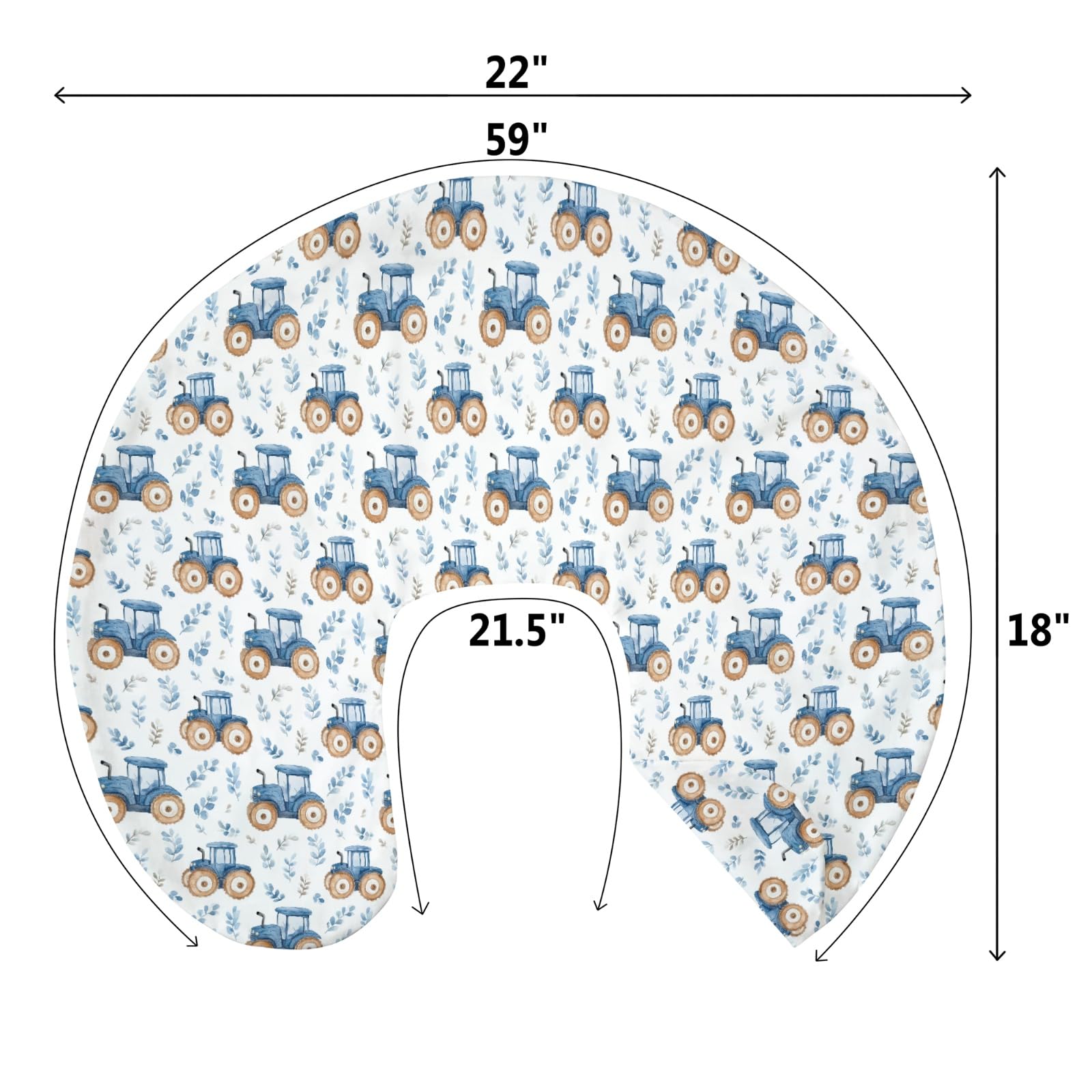 Machine-washable nursing pillow cover remains vibrant after many washes
