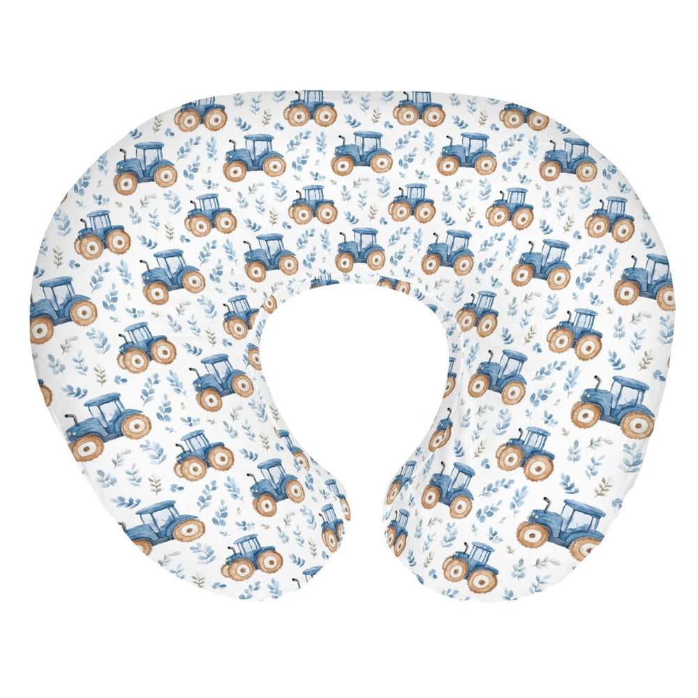 ZoUbqchY watercolor blue tractors nursery cover adds playful farm style to baby's pillow