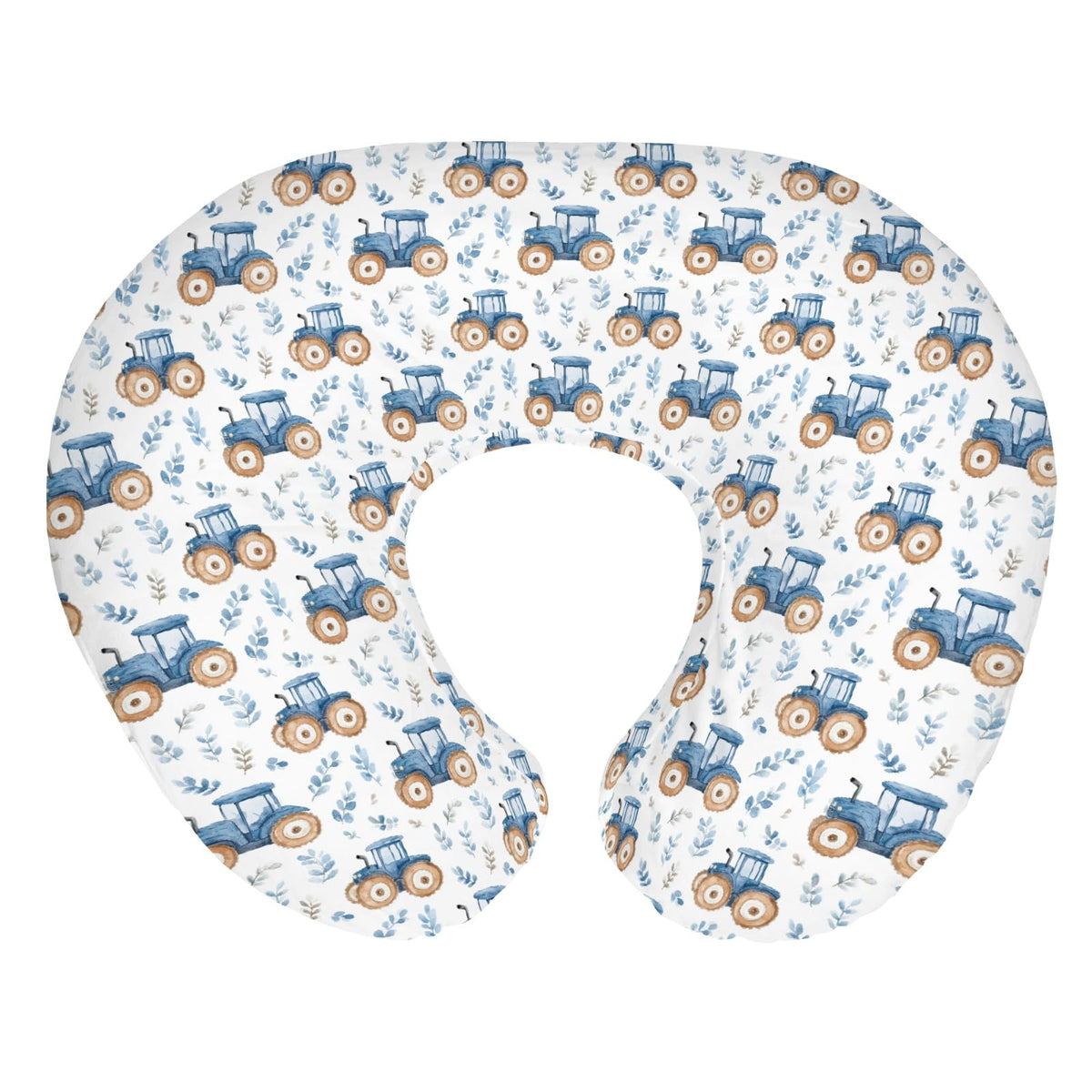 ZoUbqchY watercolor blue tractors nursery cover adds playful farm style to baby's pillow