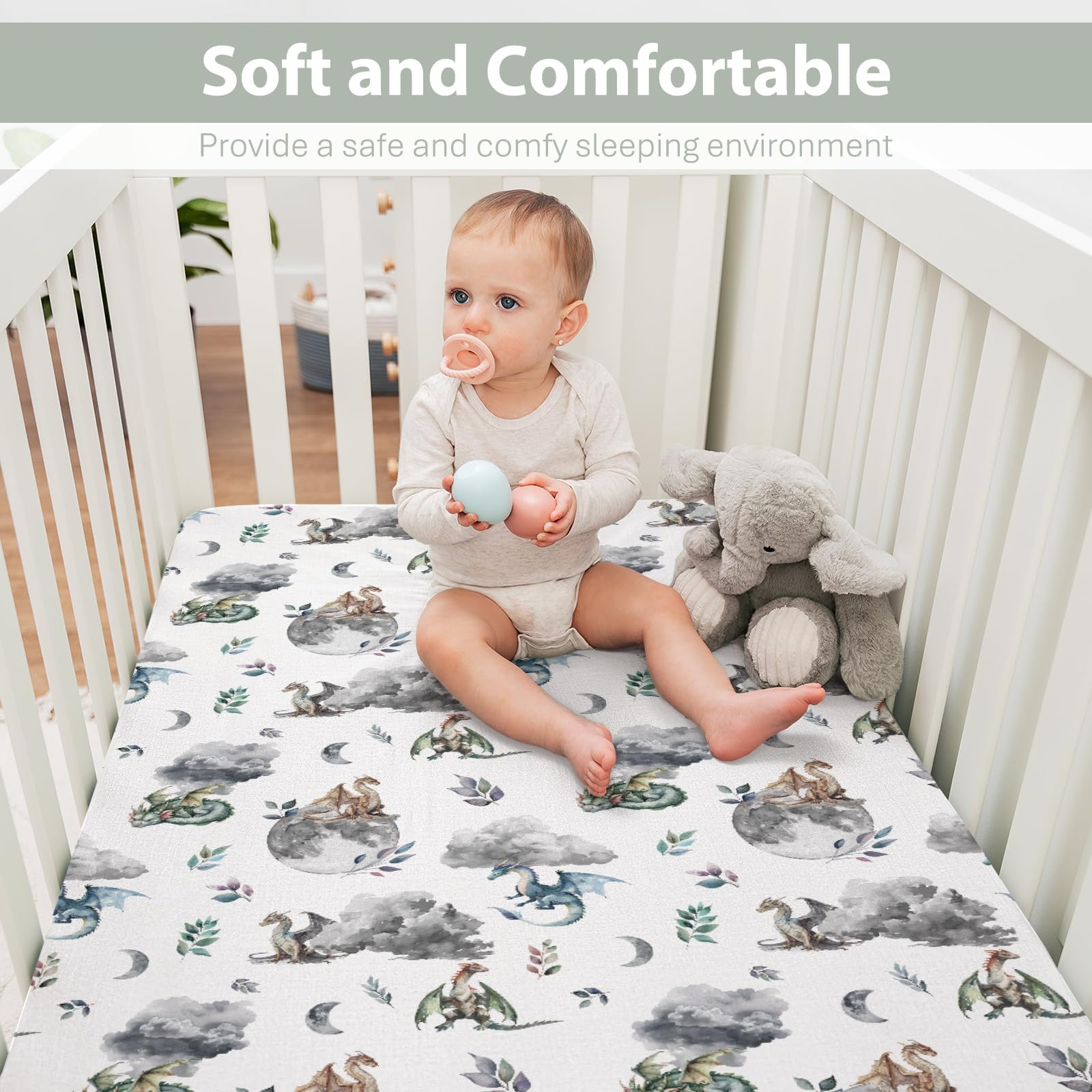 ZoUbqchY watercolor dragons fairytale print; vibrant nursery decor that blends with themes.