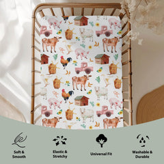 ZoUbqchY watercolor duck crib sheet adds playful farm charm for gentle naps