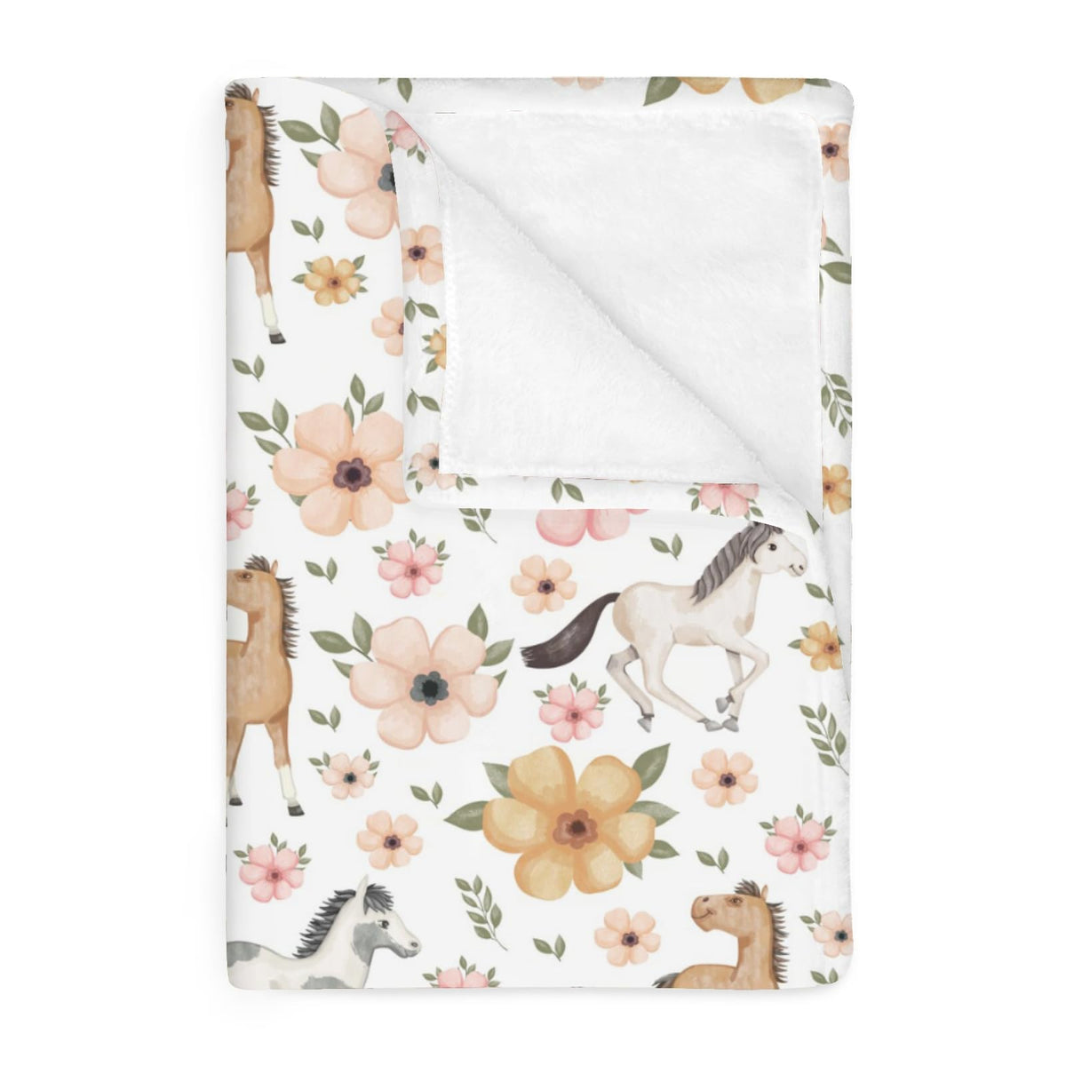 ZoUbqchY watercolor horse floral baby blanket 30x40 inches for crib snuggles