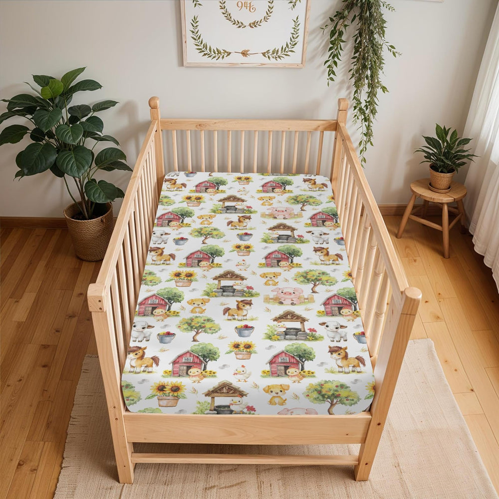 ZoUbqchY multi animal design sheet keeps crib tidy and inviting