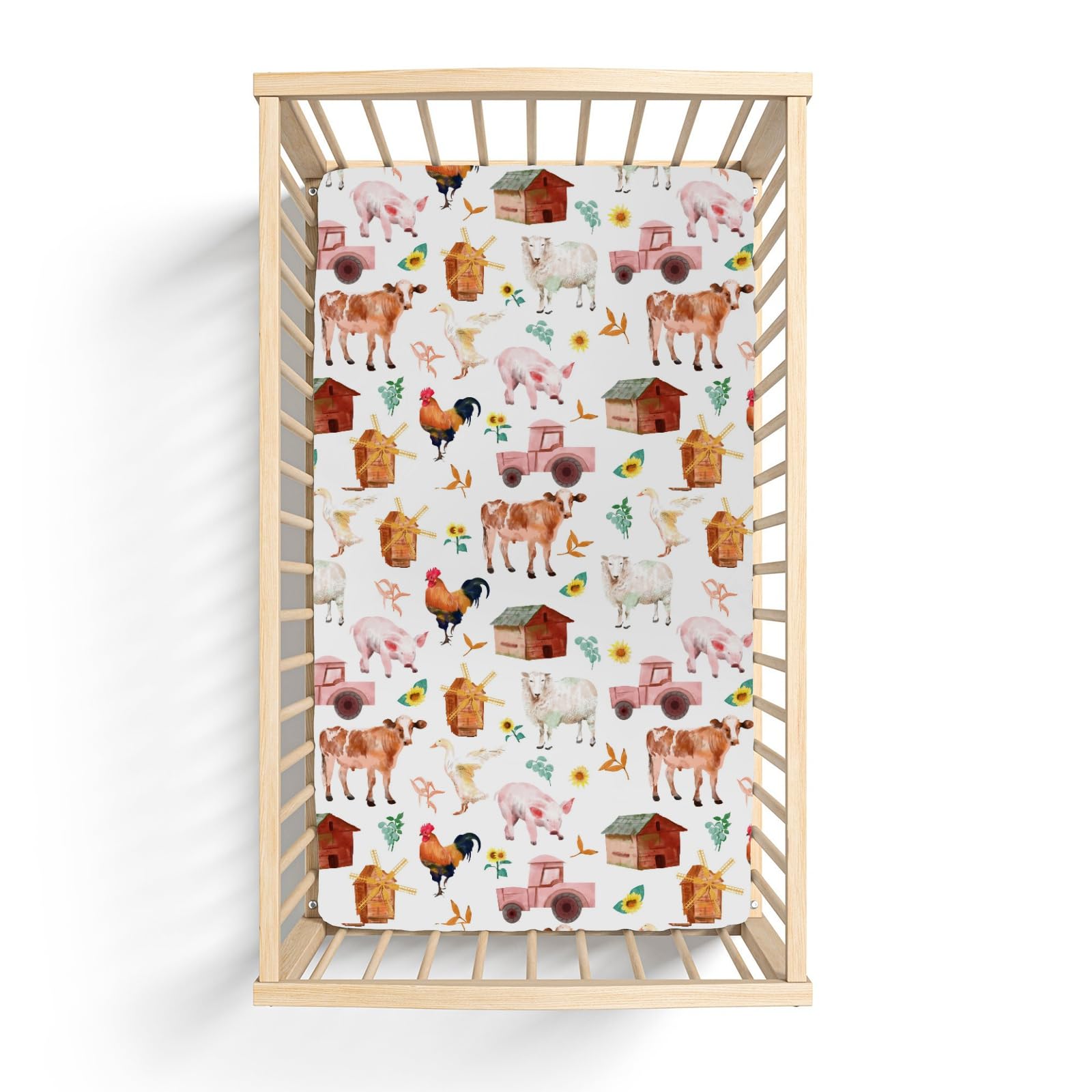 ZoUbqchY sunflower pattern crib sheet introduces soft color and cozy ambiance