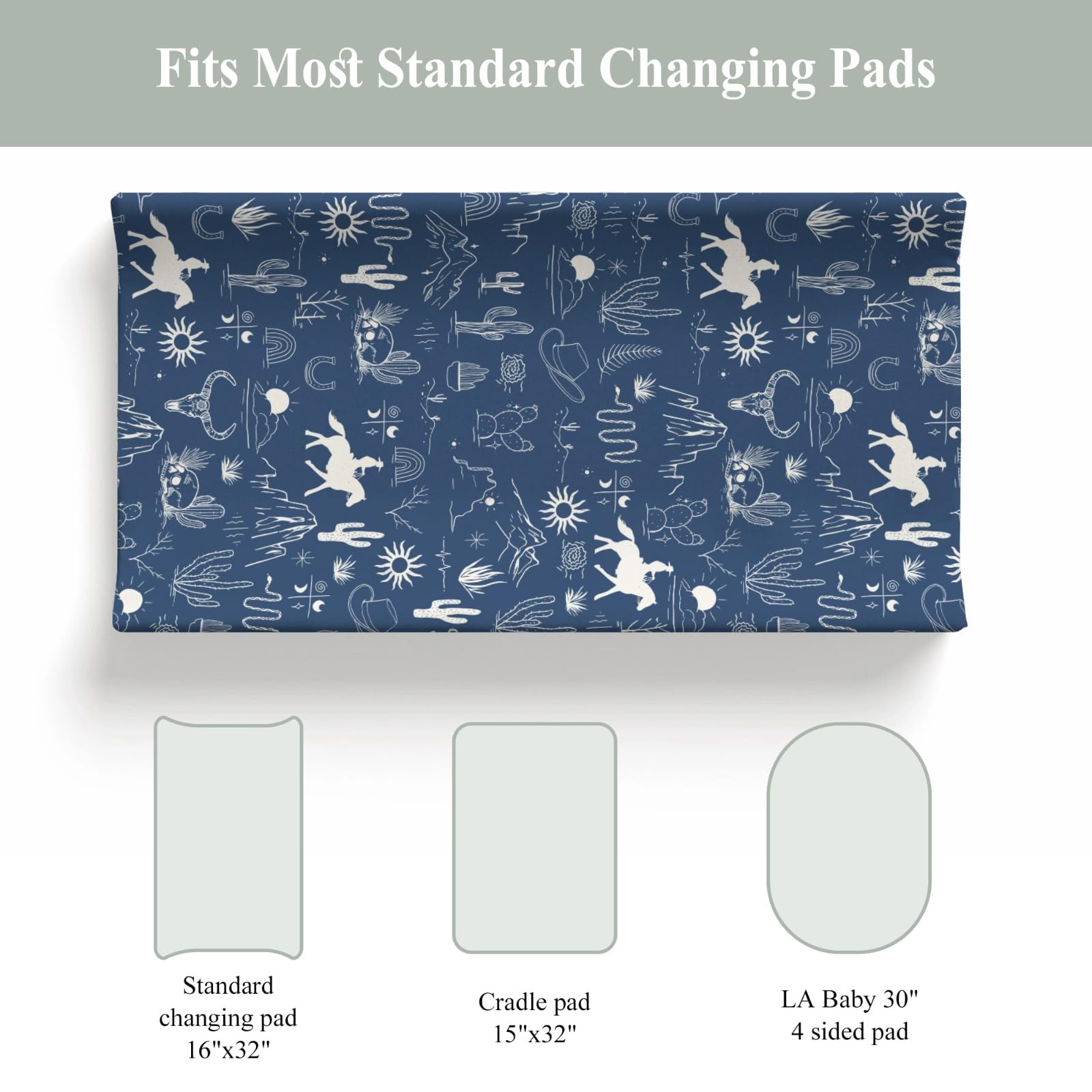 Zoubqchy 32x16 compatible cover for standard changing pads and bassinets.