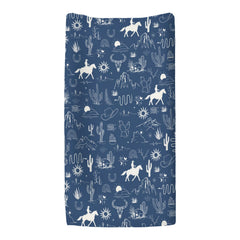 Zoubqchy changing pad cover with cactus mountain pattern for wild west vibe.