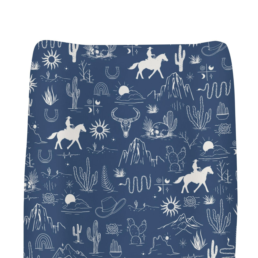 Zoubqchy Western cowboy changing pad cover with desert adventure print for nursery decor.