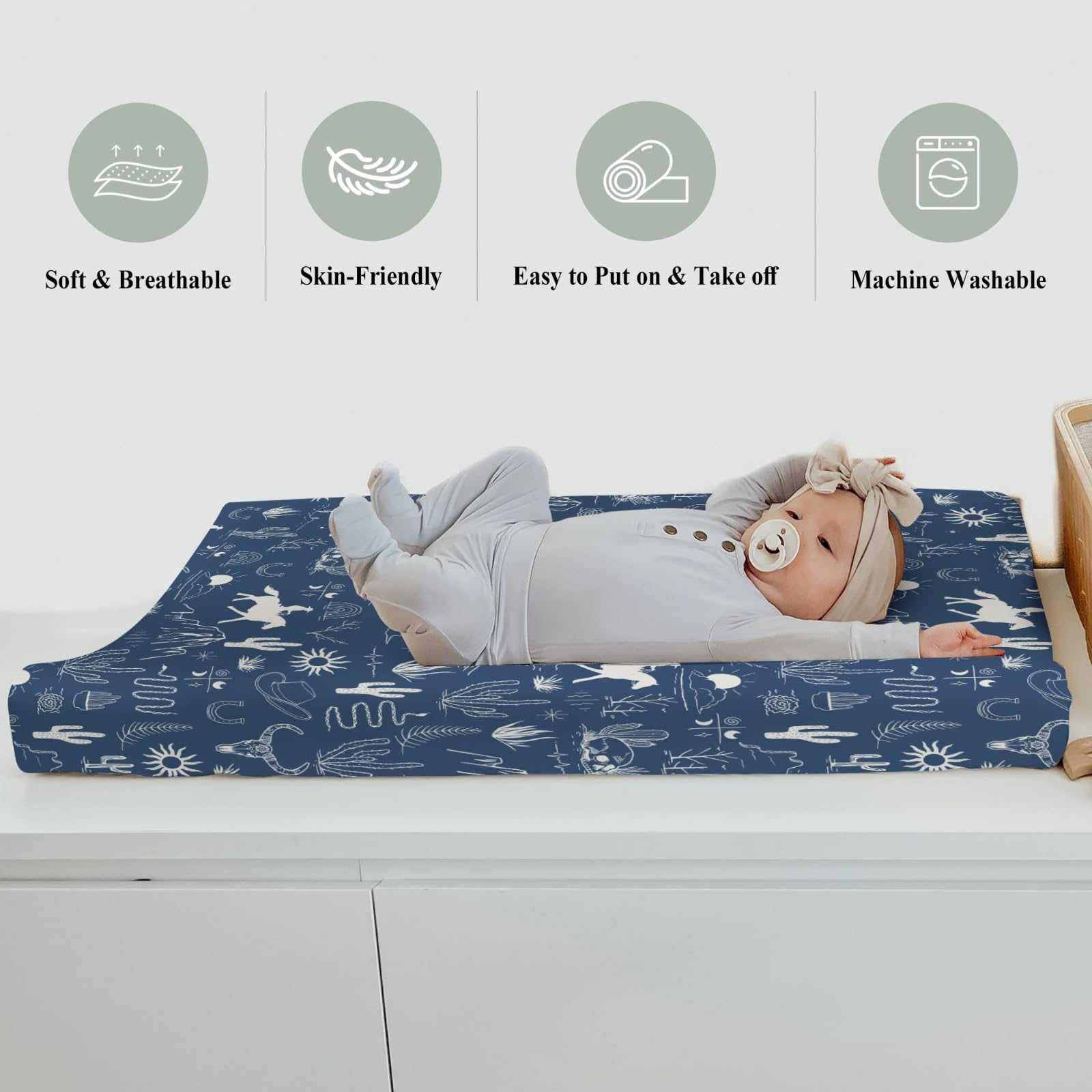 Zoubqchy soft silk material maintains baby comfort during changes.