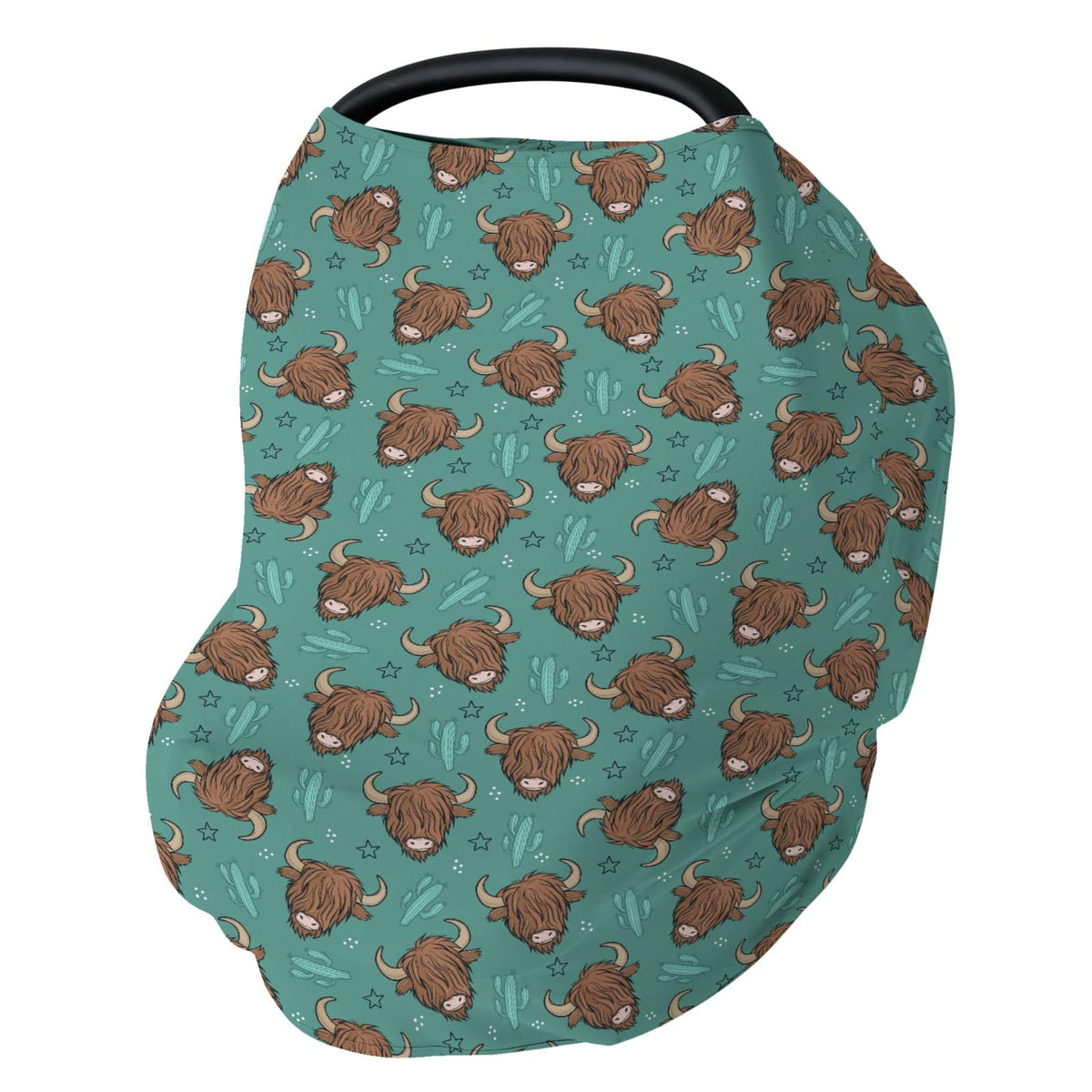 ZoUbqchY Western Highland Cows car seat cover offering private sun protection on the go
