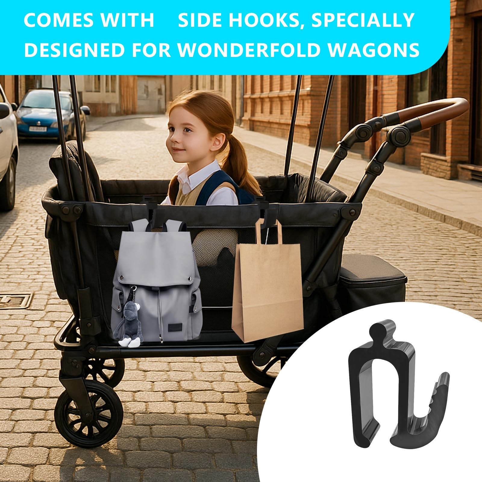 Zoucengx Wonderfold W4 hanging storage for diapers and groceries.