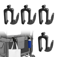 Zoucengx Wonderfold Wagon W4 Side Hooks installed on wagon rail for extra hanging storage