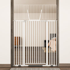 ZOUTEX 68in cat gate in closed-frame pose for doorway safety and pet containment.