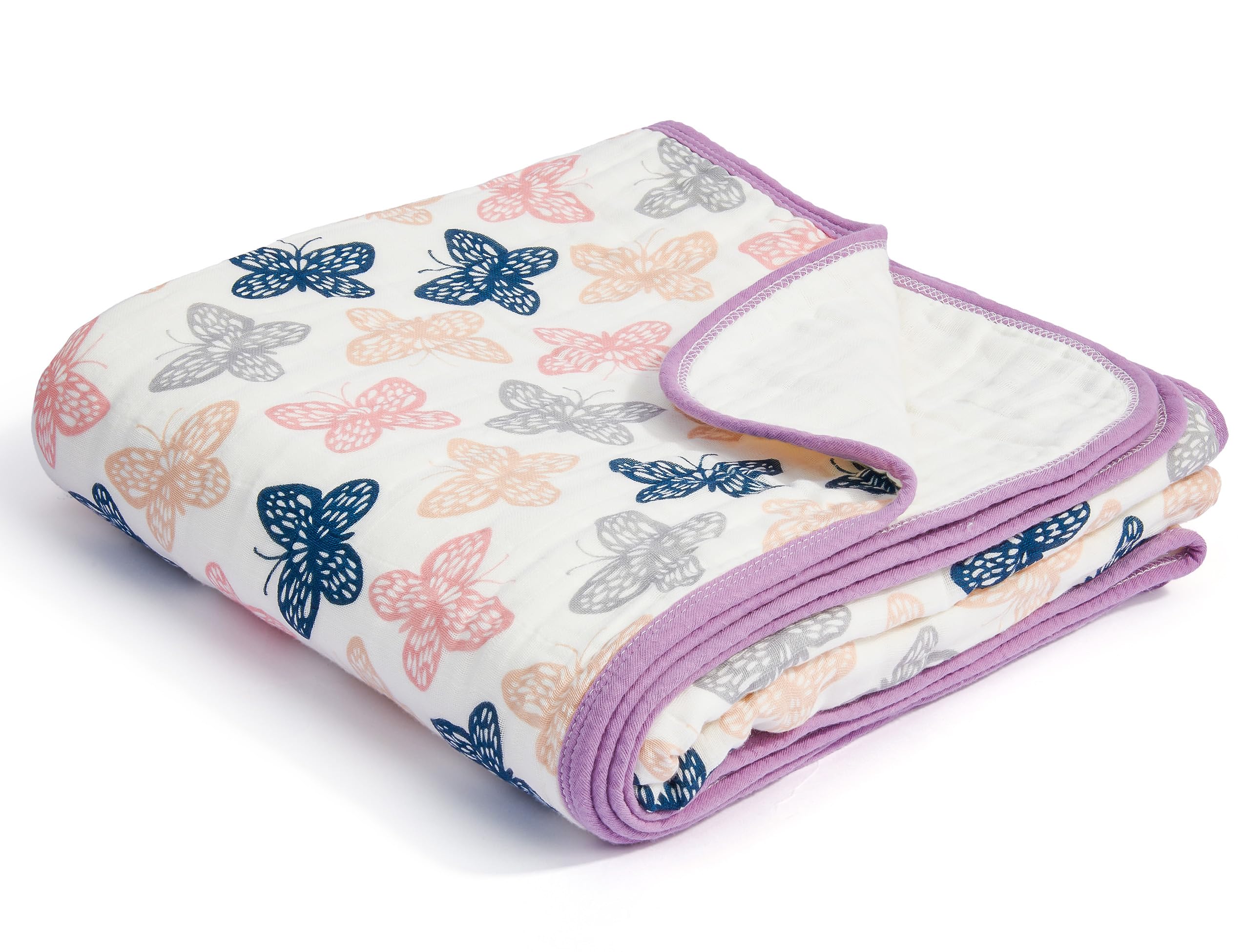 ZPECC butterfly design blanket offers breathable organic cotton for cozy naps.