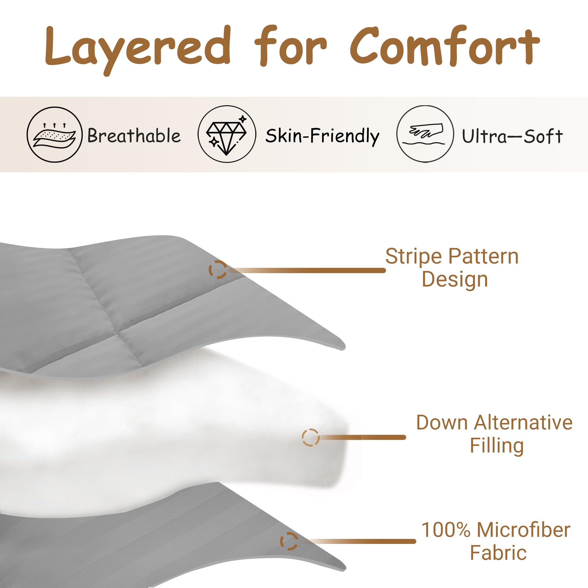 ZPECC fluffy padding close-up highlights non-clumping fill for consistent warmth.