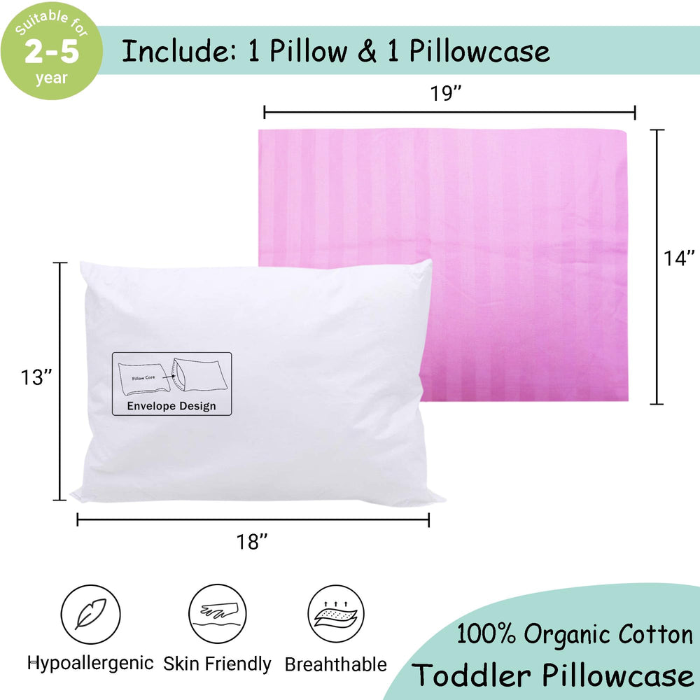 ZPECC pink stripe pillowcase 14x19 adds breathable, skin-friendly comfort.