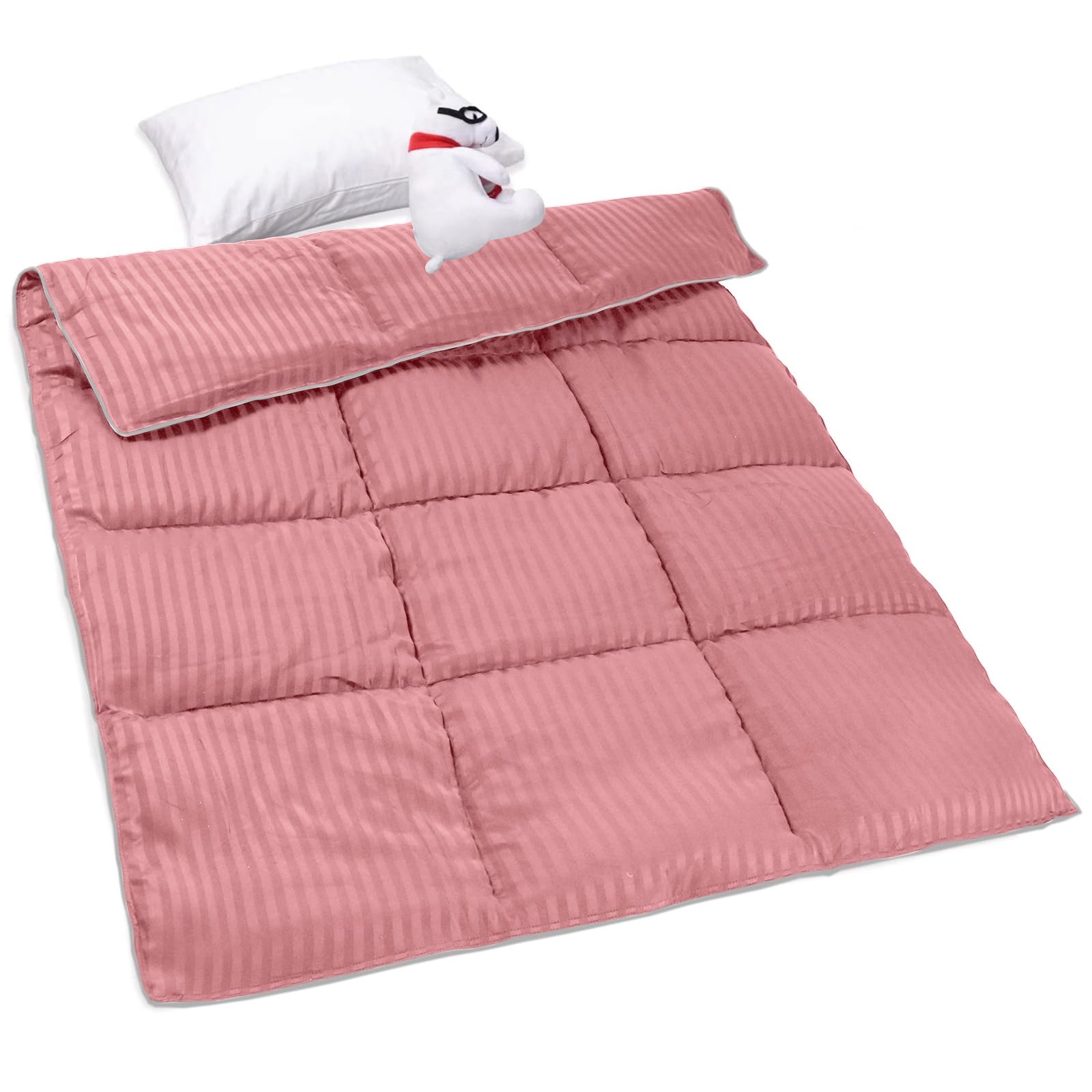 ZPECC toddler comforter dusty rose closeup shows soft microfiber texture for gentle sleep