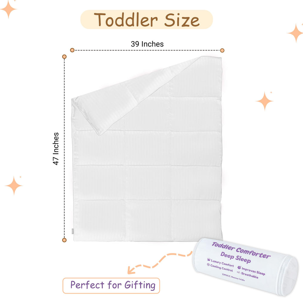ZPECC Toddler Comforter closeup fabric shows soft microfiber gentle on skin