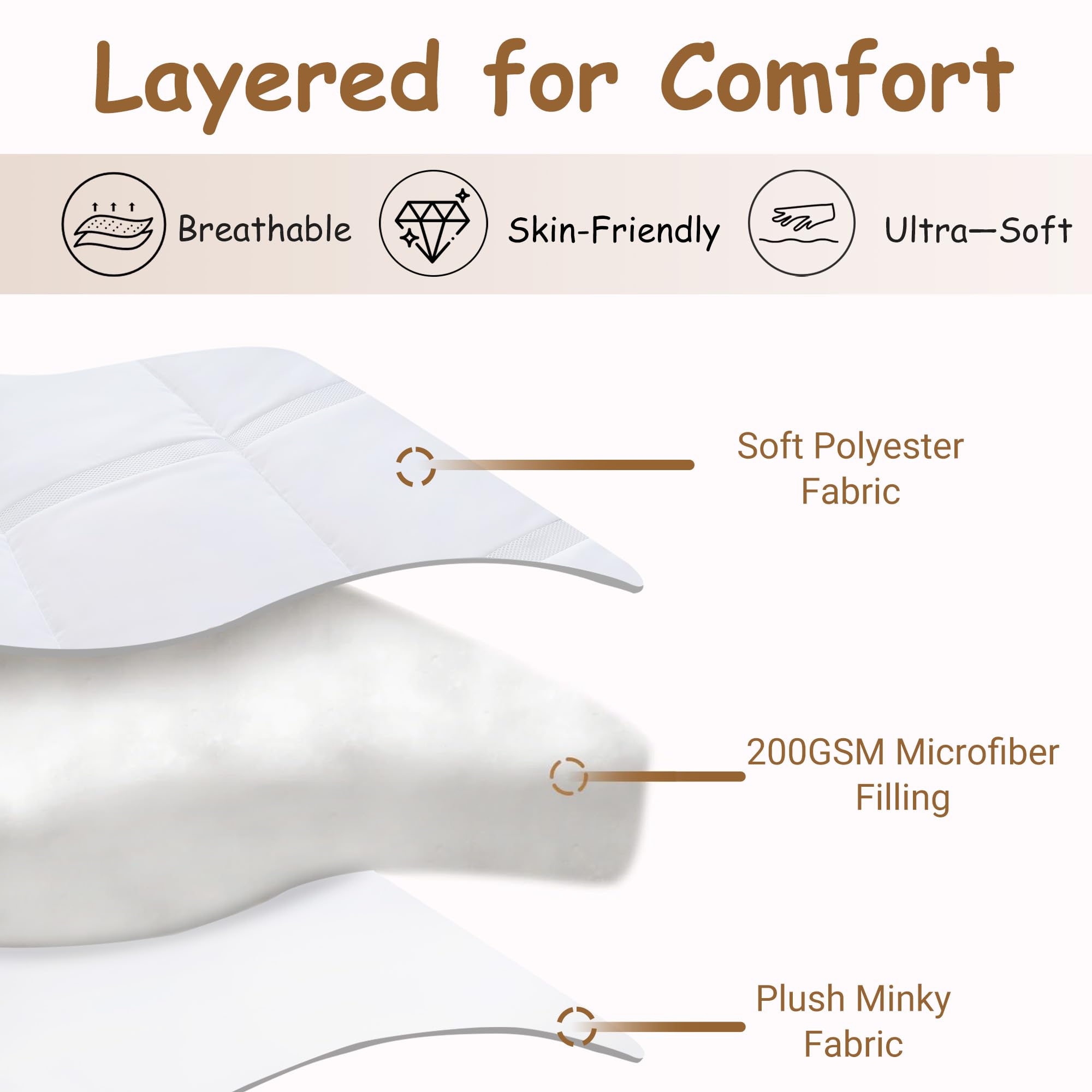 ZPECC toddler comforter in crib demonstrates breathable lining for comfortable all-season use.