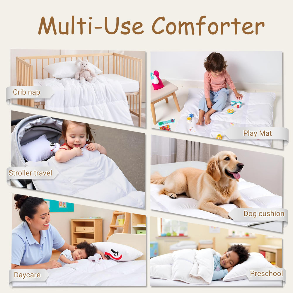 ZPECC toddler comforter packaging closeup indicates OEKO-TEX certified safety and quality.