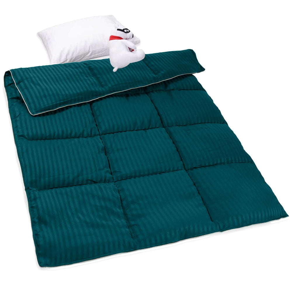 ZPECC toddler comforter stripe pattern provides warm, cozy coverage for crib and stroller.