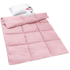 ZPECC Toddler Comforter with pink stripe, soft for naps and cuddles.