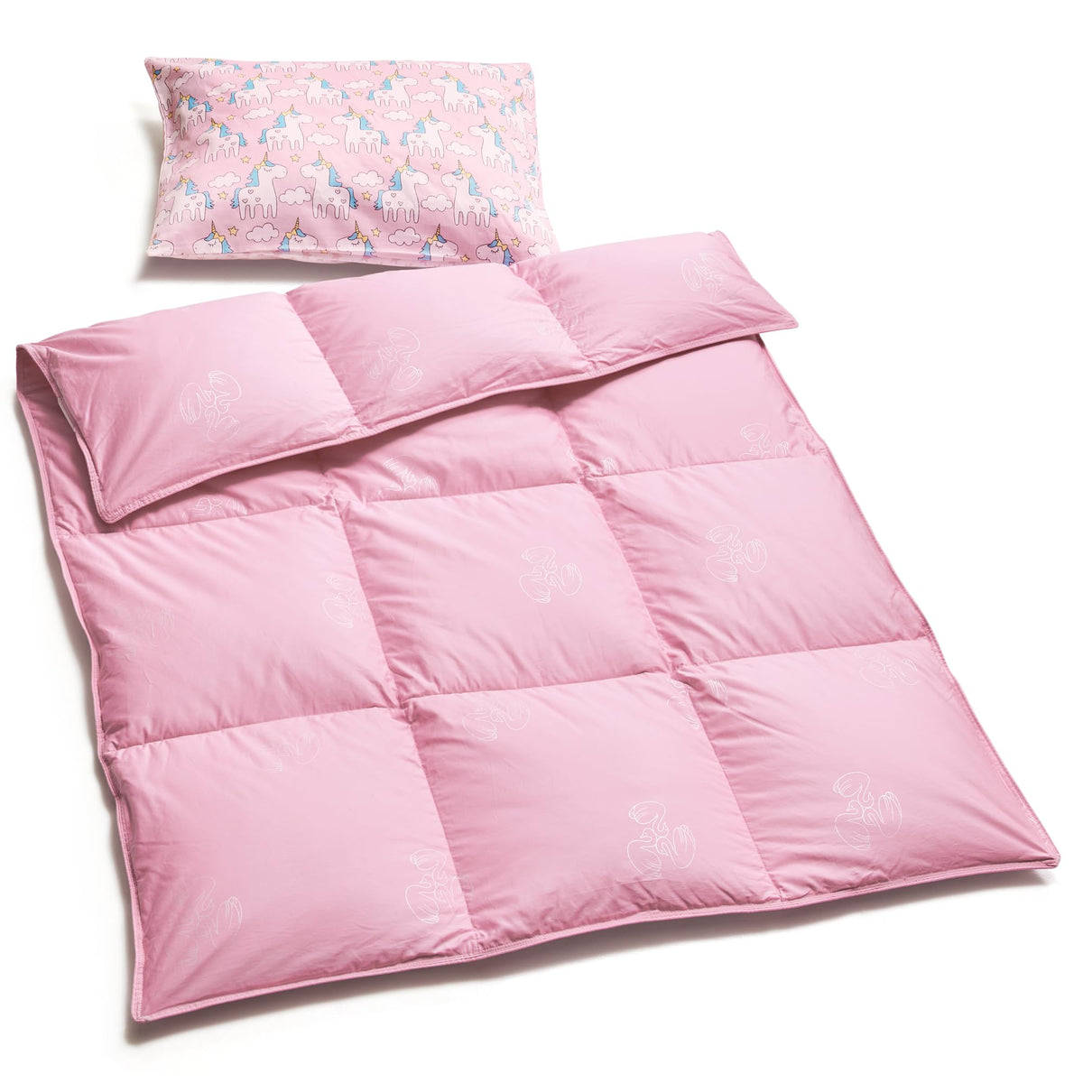ZPECC Toddler Goose Down Comforter pink 41x48 for crib naps, soft warmth