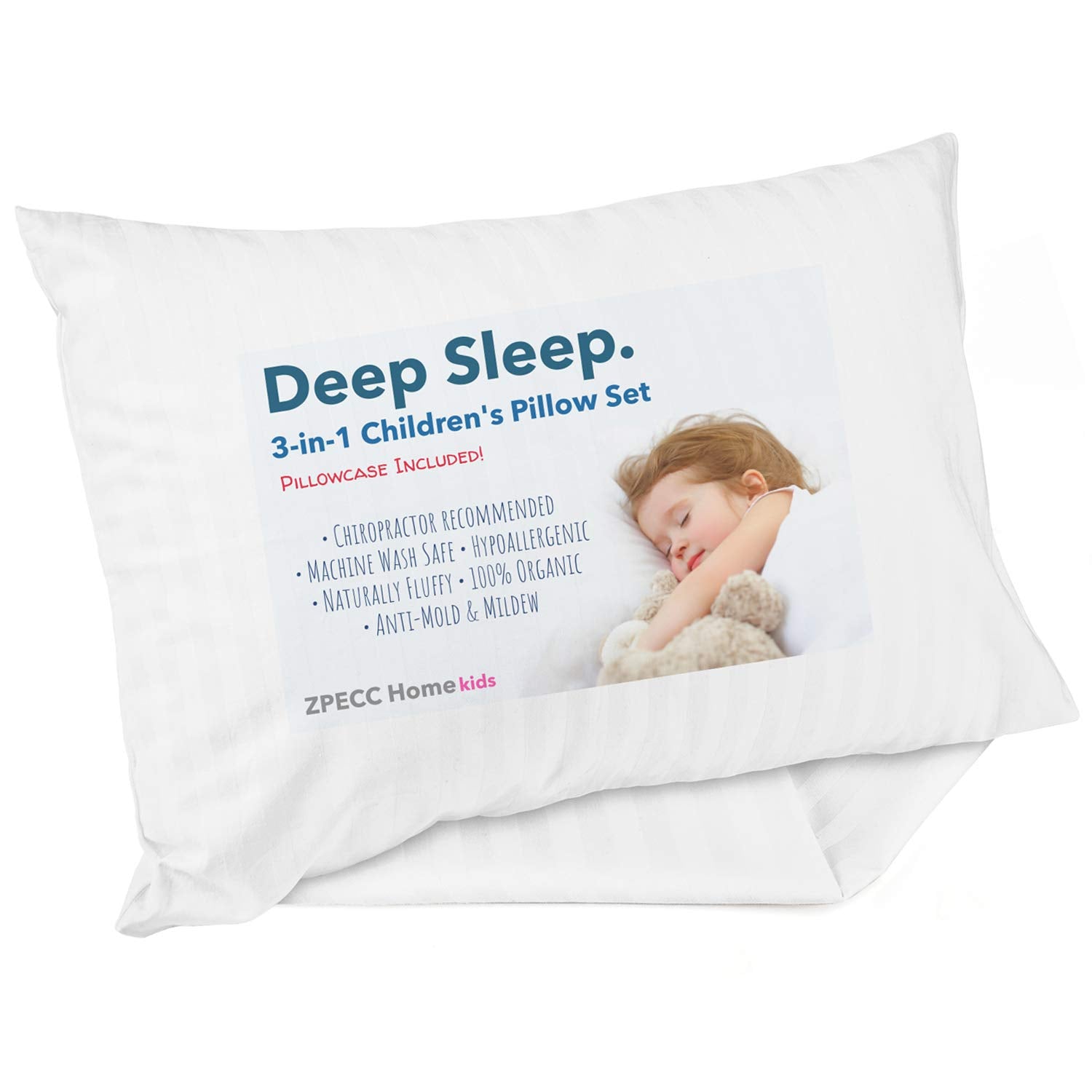 ZPECC toddler pillow 13x18, compact for travel and on-the-go naps