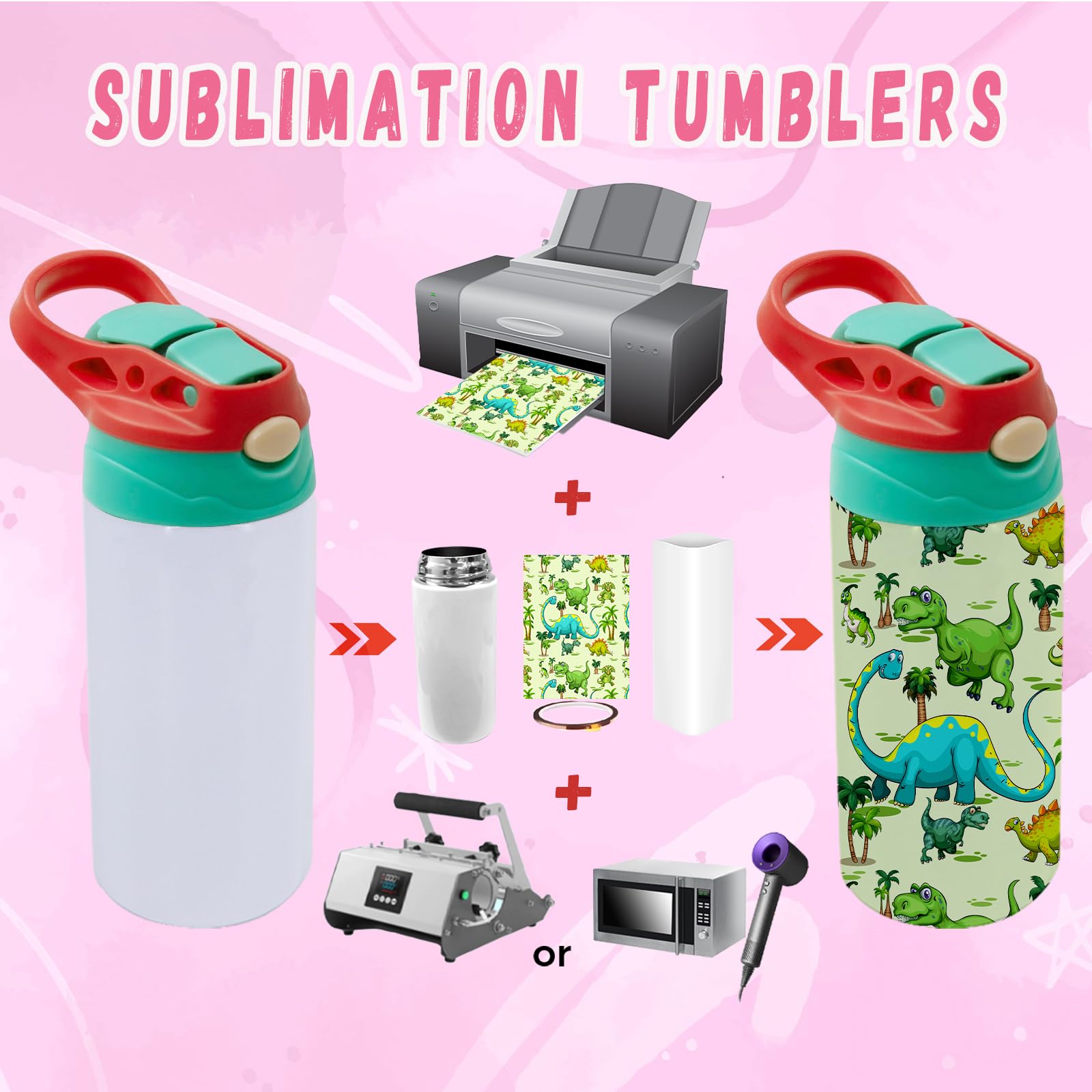 ZREGGUR mixed color 12oz kids sippy cup with handle, portable on the go.