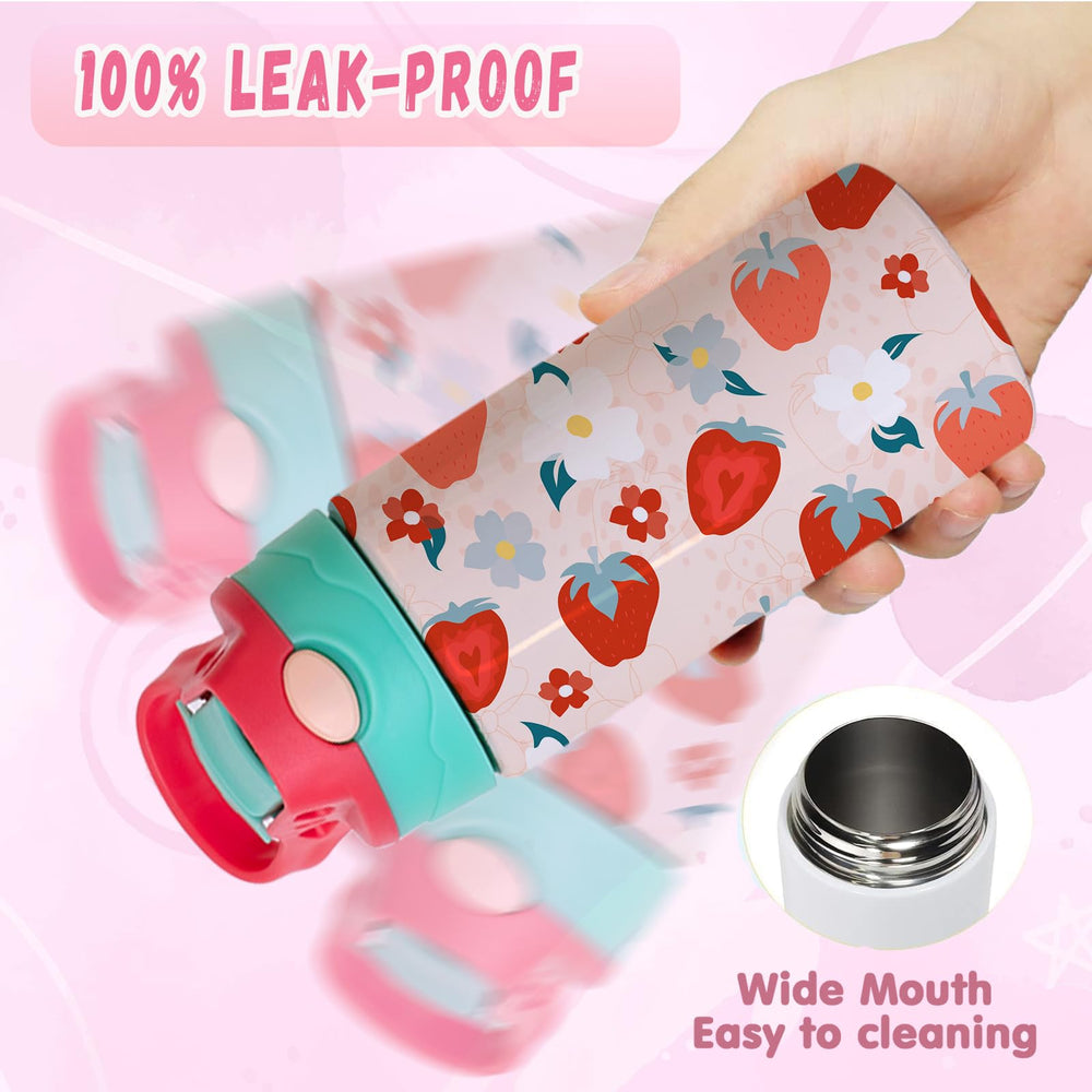 ZREGGUR mixed color 12oz kids sippy cup side view, comfortable grip.