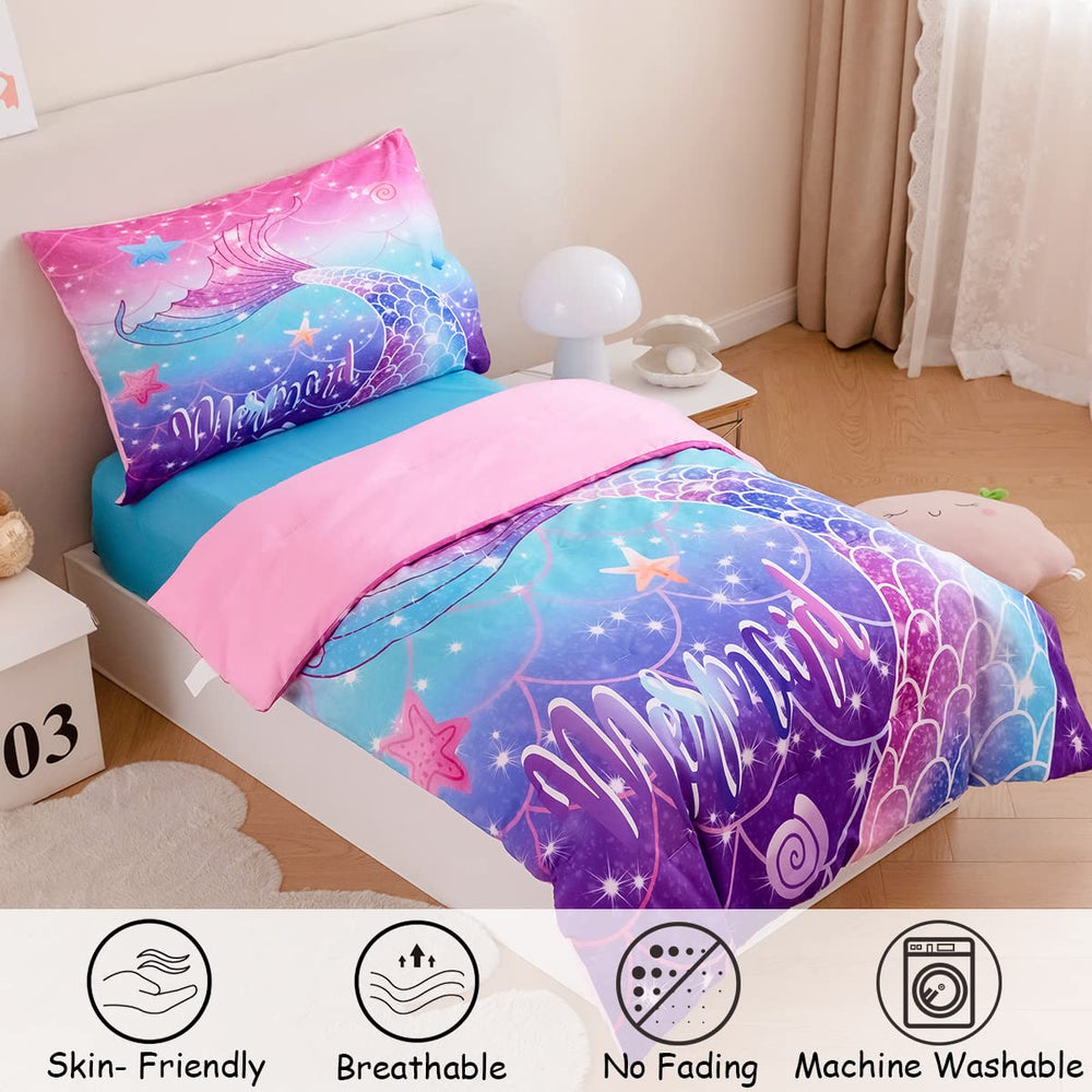 ZRNBAST gradient mermaid design pillowcase adds whimsy to bedtime