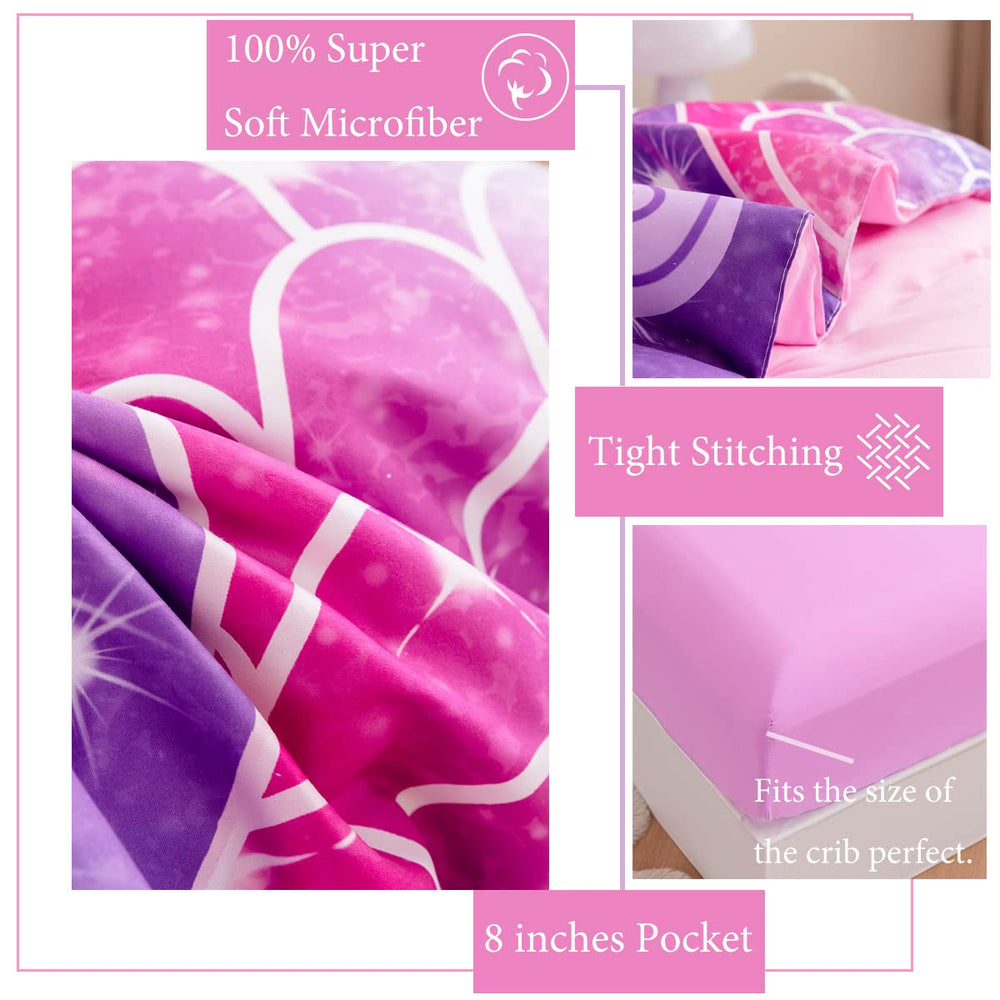 ZRNBAST mermaid tail pillowcase, reversible design for playful bedtime style.