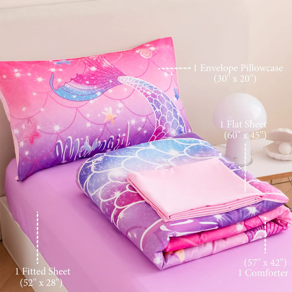 ZRNBAST purple pink gradient fabric adds a magical look to bedtime.