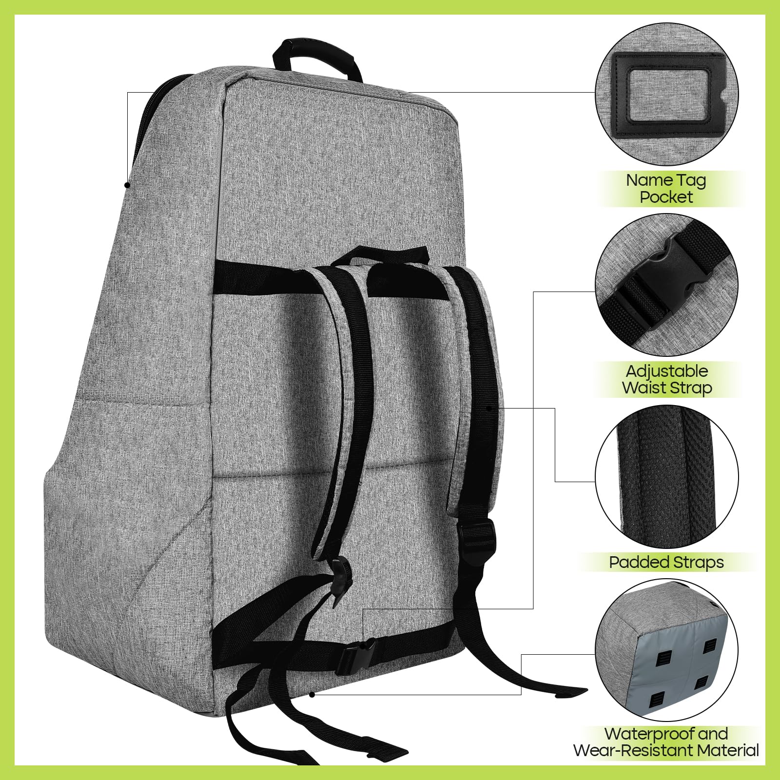 ZRRAJOY dual lockable zippers keep the seat secure in transit