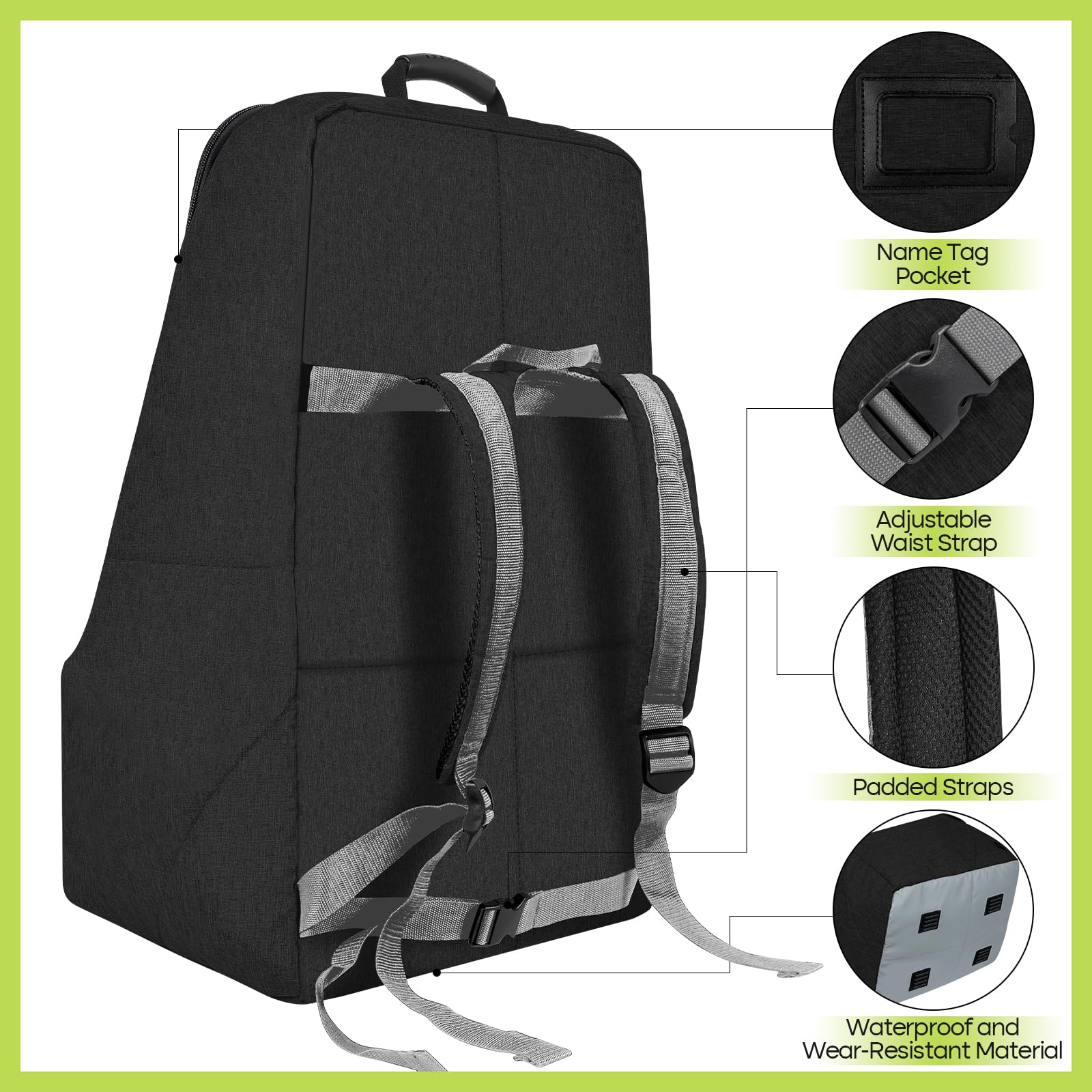 ZRRAJOY heavy-duty backpack for air travel provides secure, hands-free carry.