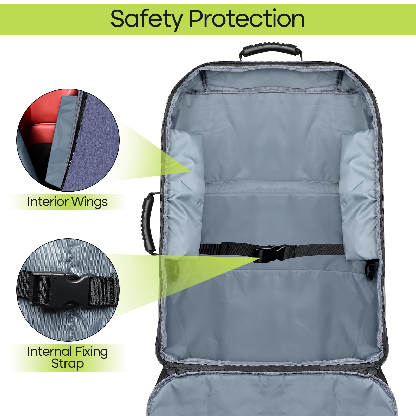 ZRRAJOY transparent name card slot helps quick bag identification.