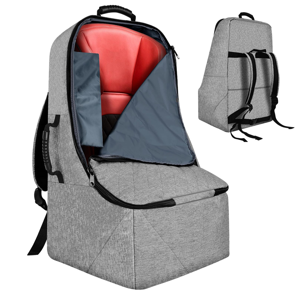 ZRRAJOY padded car seat travel bag front view for easy airport handling