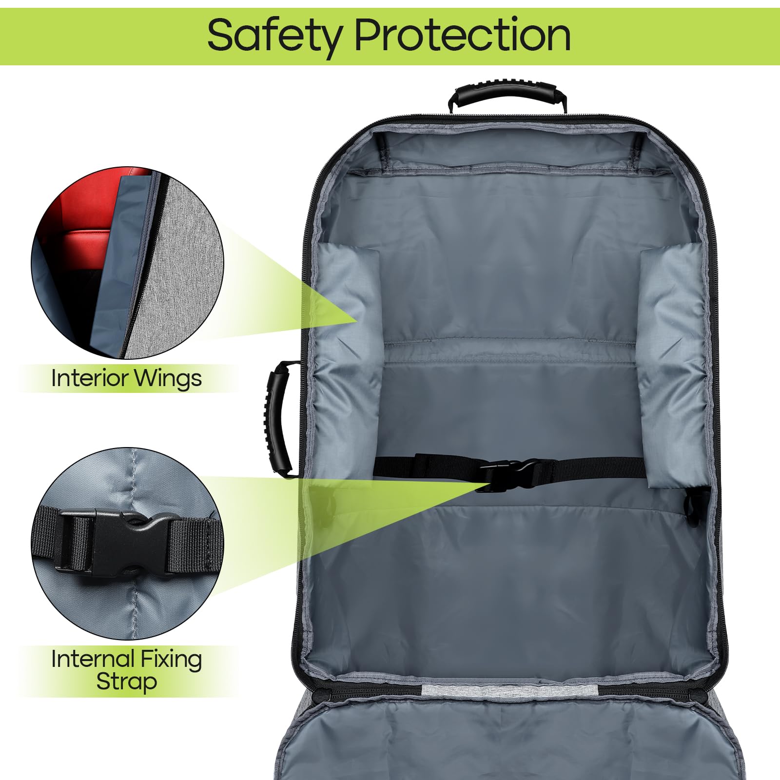 ZRRAJOY transparent name card slot helps quick bag identification